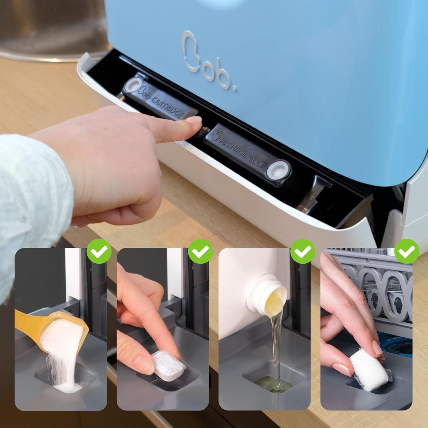 image:imageDAAN TECH Bob Lavevaisselle Compact 3 Couverts Encastrable Pose Libre Avec Rservoir Portable Schage Naturel Assiette 29 cm Origine France GarantieBlancbleu