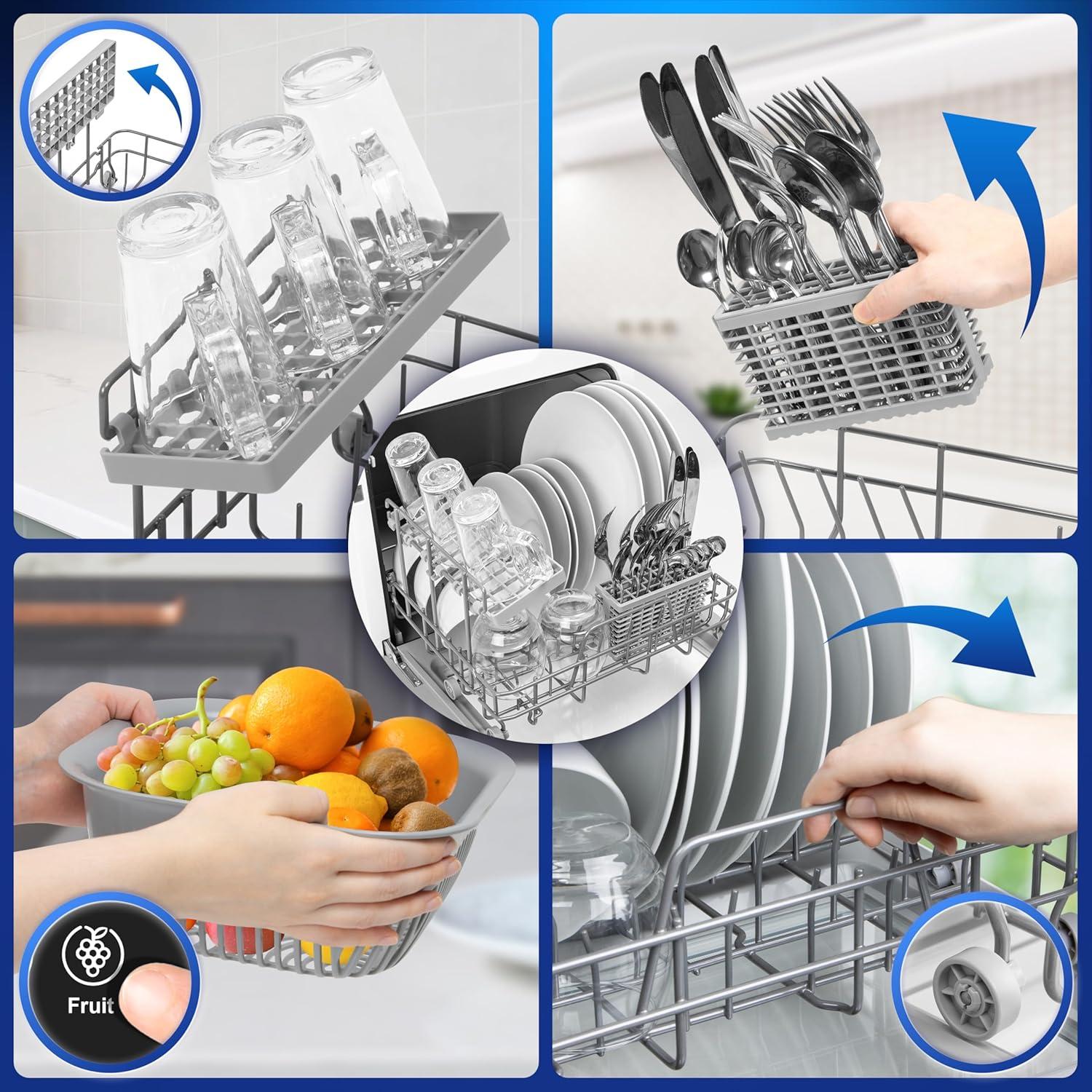 image:imageDuronic DW5 BK Lavevaisselle de table 950W lave vaisselle posable portable compact gain de place pour petite cuisine 7 programmes de lavage schage efficace pratiqueDw5 Bk
