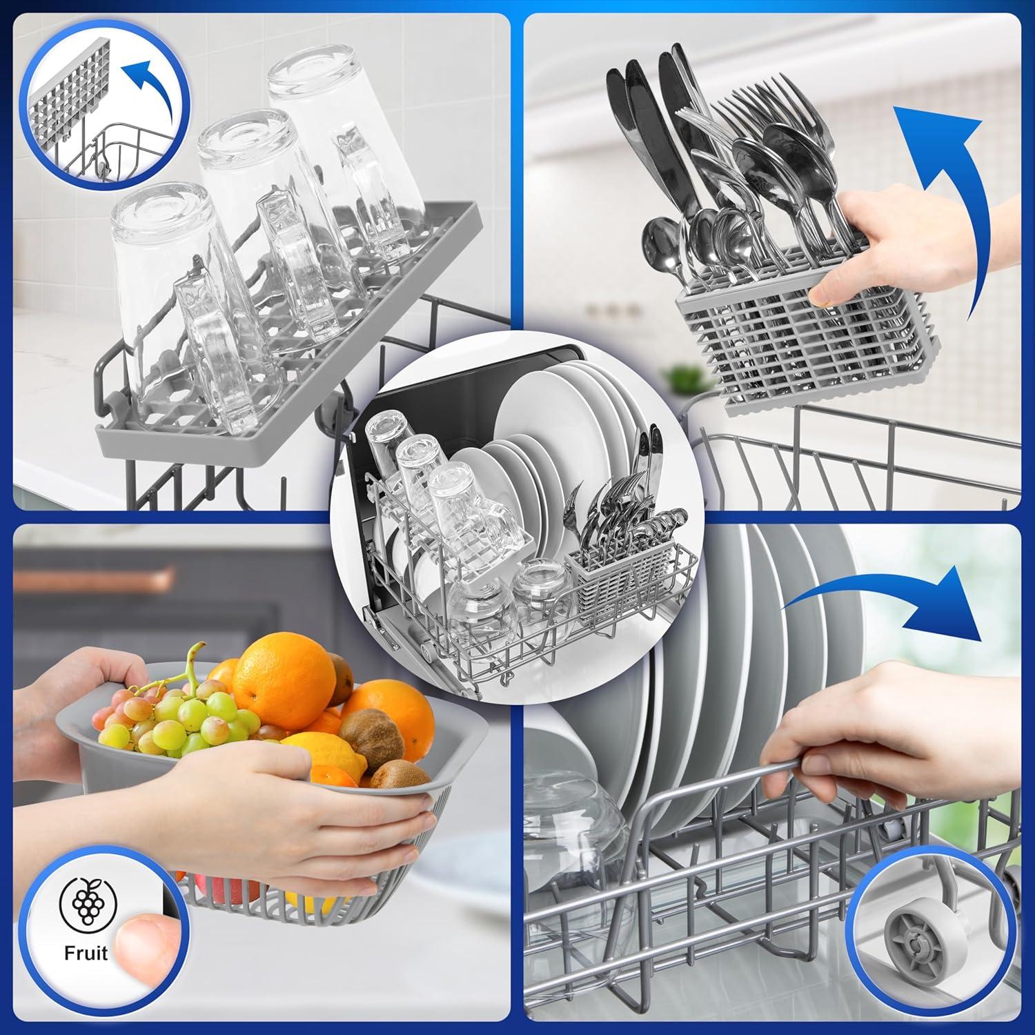 image:imageDuronic DW5 BK Lavevaisselle de table 950W lave vaisselle posable portable compact gain de place pour petite cuisine 7 programmes de lavage schage efficace pratiqueDw5 We