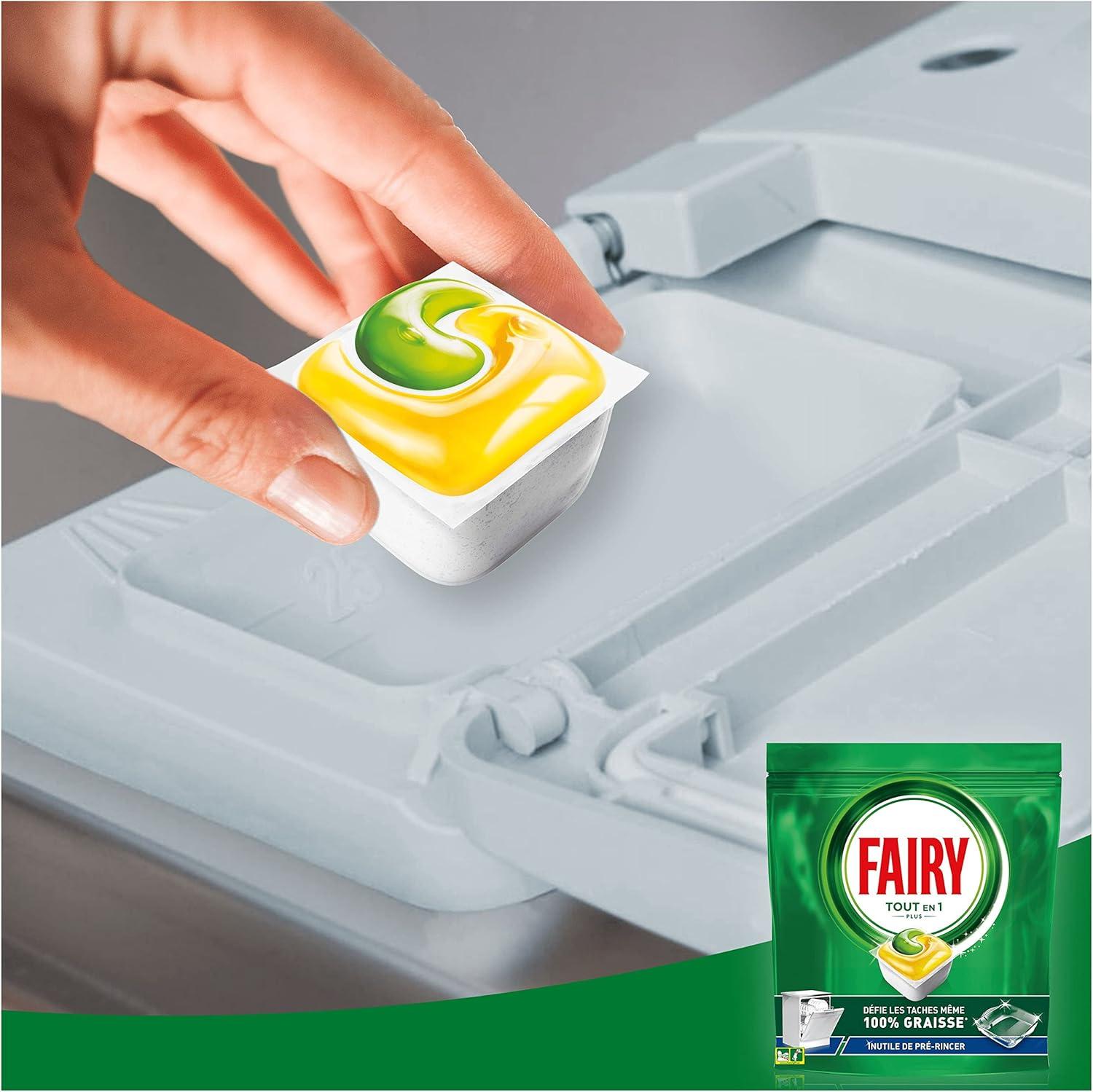 image:imageFairy Platinum Plus Tablettes Lavevaisselle Touten1 114 Tablettes 19x6 Parfum Citron Technologie AntiTerne Prvient le Calcaire Systme PrLavage Intgr Efficace en Cycle Court125 Capsules