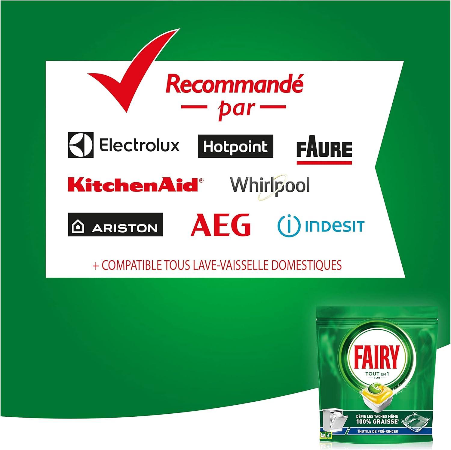 image:imageFairy Platinum Plus Tablettes Lavevaisselle Touten1 114 Tablettes 19x6 Parfum Citron Technologie AntiTerne Prvient le Calcaire Systme PrLavage Intgr Efficace en Cycle Court125 Capsules