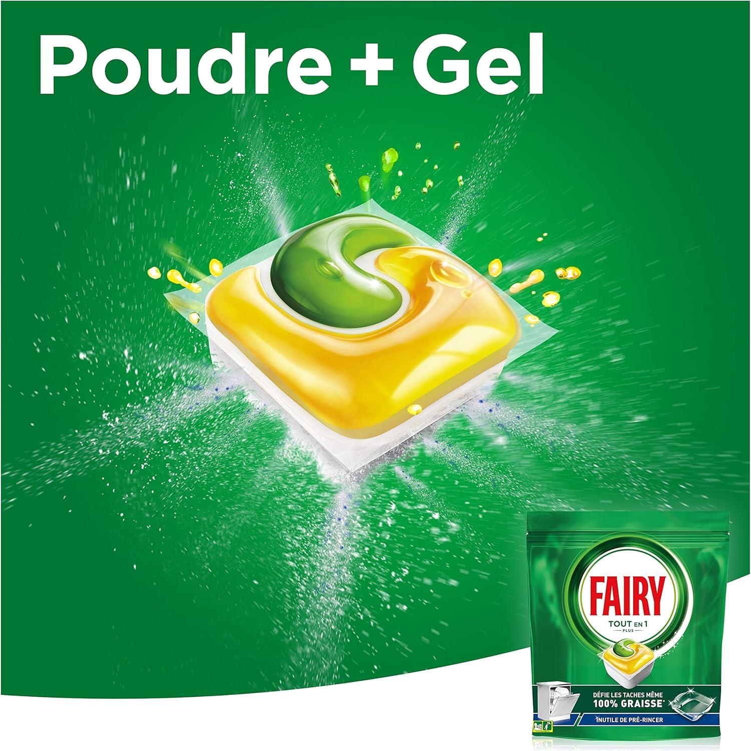 image:imageFairy Platinum Plus Tablettes Lavevaisselle Touten1 114 Tablettes 19x6 Parfum Citron Technologie AntiTerne Prvient le Calcaire Systme PrLavage Intgr Efficace en Cycle Court125 Capsules