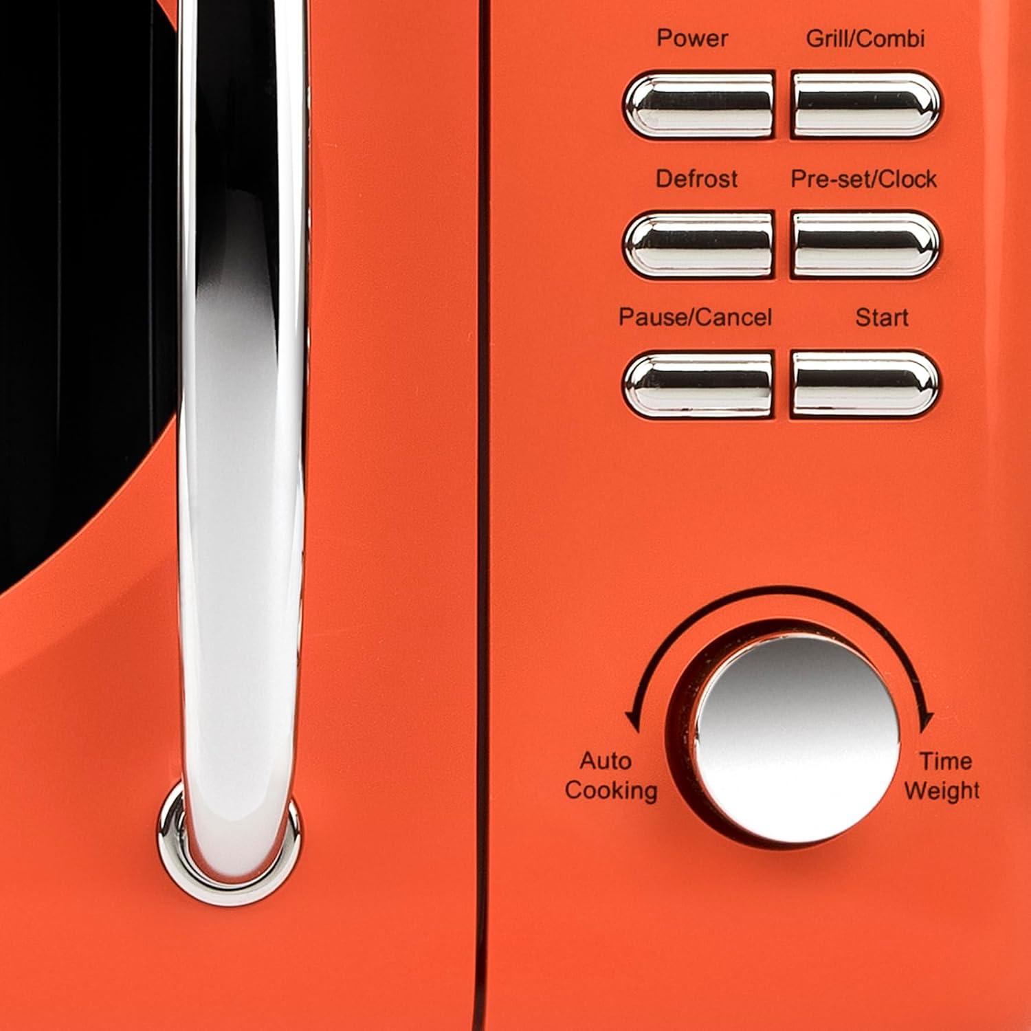image:imageG3 Ferrari G10155 Sapormio Vintage Microondes Vintage Combin Numrique 1150 W 20 litres 8 programmes 4 modes de cuisson accessoires inclus minuterie 60 min orange