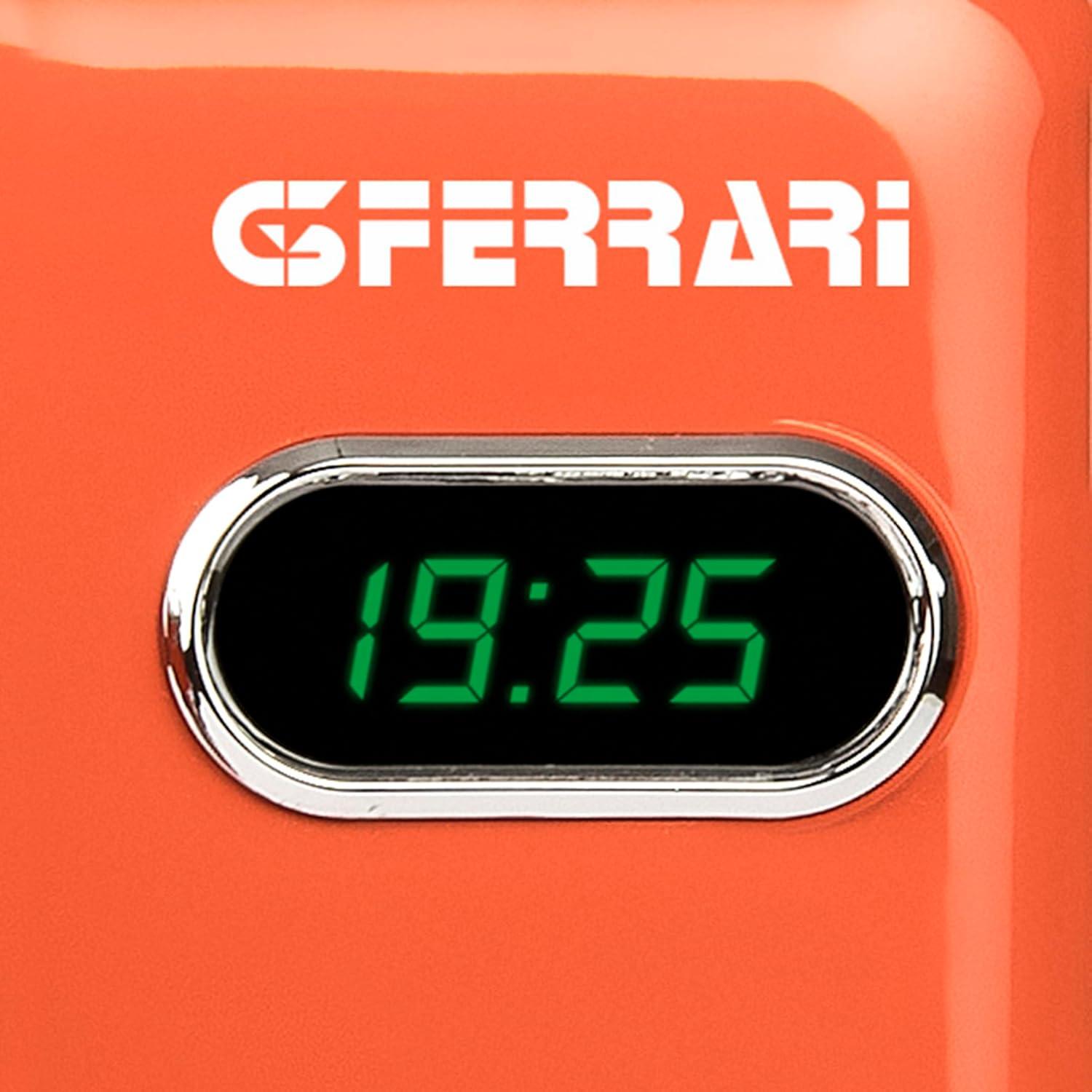 image:imageG3 Ferrari G10155 Sapormio Vintage Microondes Vintage Combin Numrique 1150 W 20 litres 8 programmes 4 modes de cuisson accessoires inclus minuterie 60 min orange