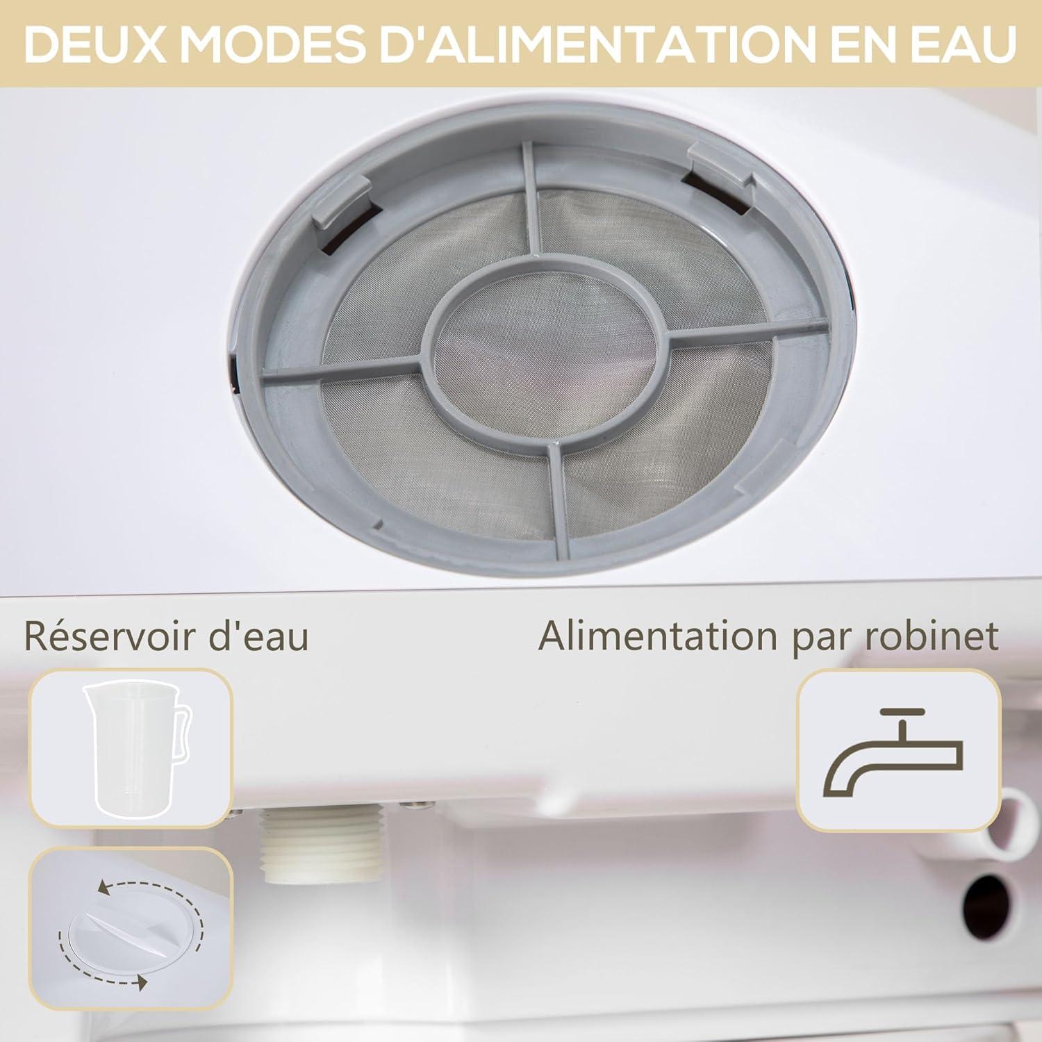 image:imageHOMCOM Mini lavevaisselle 4 couverts lavevaisselle de table 5 programmes double alimentation en eau lavage des fruits rservoir deau 6L commande tactile dpart diffr affichage LED noirNoir