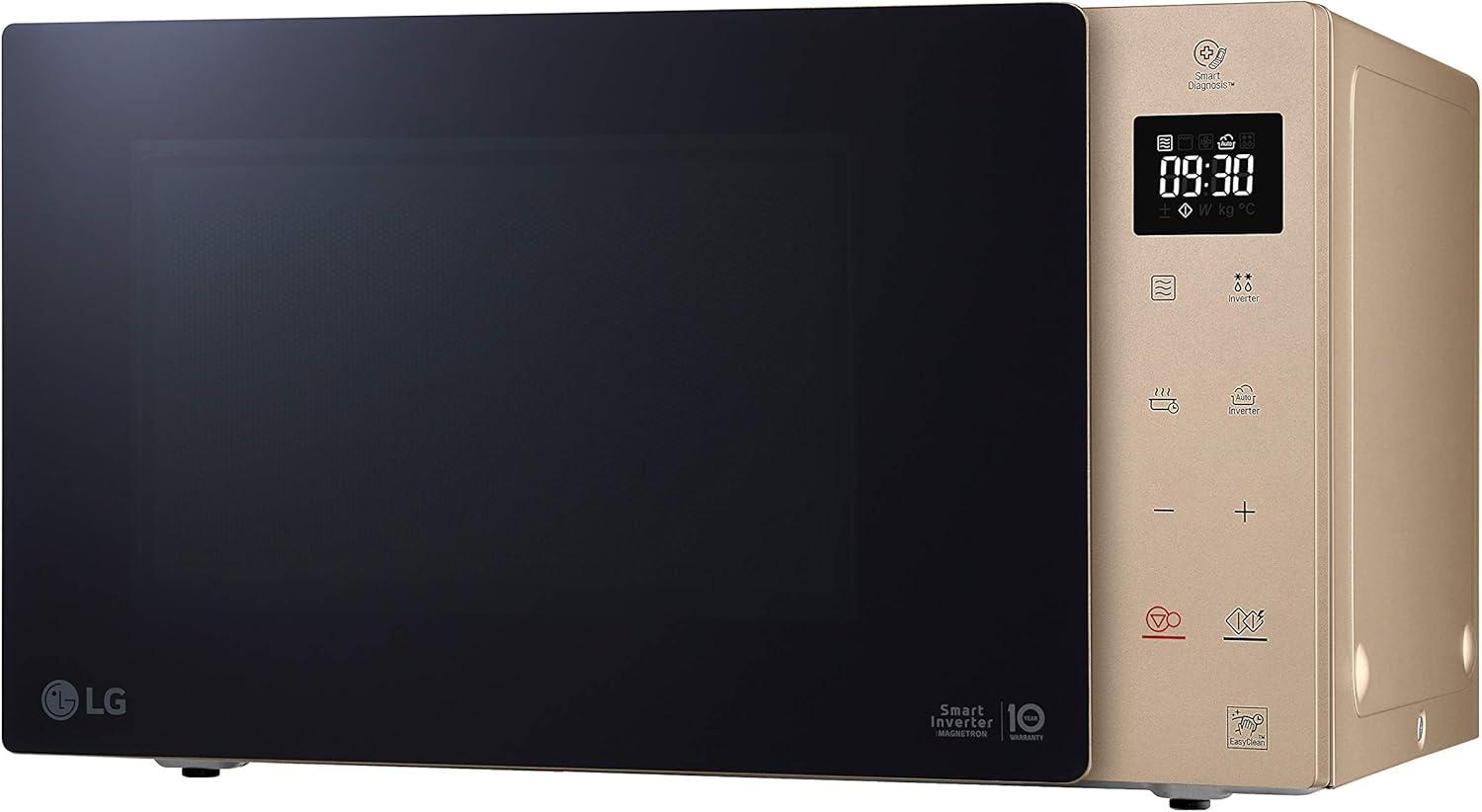 image:imageLG MH6565CPW Grill Smart Inverter Microondes 1 000 W Grill 900 W MicroGrill 1 450 W 25 litres de capacit cran LED Plateau Crispy Plateau intrieur 292 mm Noir matBlond Cendr