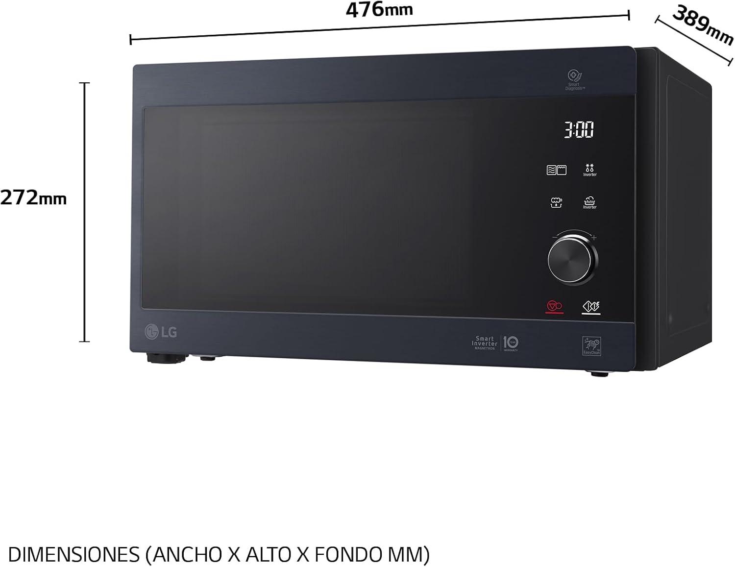 image:imageLG MH6565CPW Grill Smart Inverter Microondes 1 000 W Grill 900 W MicroGrill 1 450 W 25 litres de capacit cran LED Plateau Crispy Plateau intrieur 292 mm Noir matMat Noir