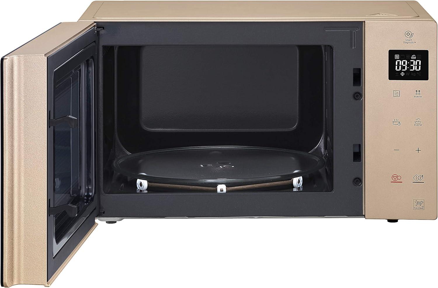 image:imageLG MH6565CPW Grill Smart Inverter Microondes 1 000 W Grill 900 W MicroGrill 1 450 W 25 litres de capacit cran LED Plateau Crispy Plateau intrieur 292 mm Noir matBlond Cendr