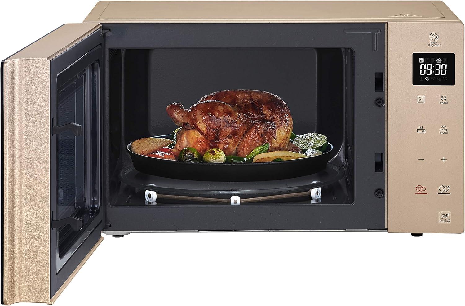 image:imageLG MH6565CPW Grill Smart Inverter Microondes 1 000 W Grill 900 W MicroGrill 1 450 W 25 litres de capacit cran LED Plateau Crispy Plateau intrieur 292 mm Noir matBlond Cendr