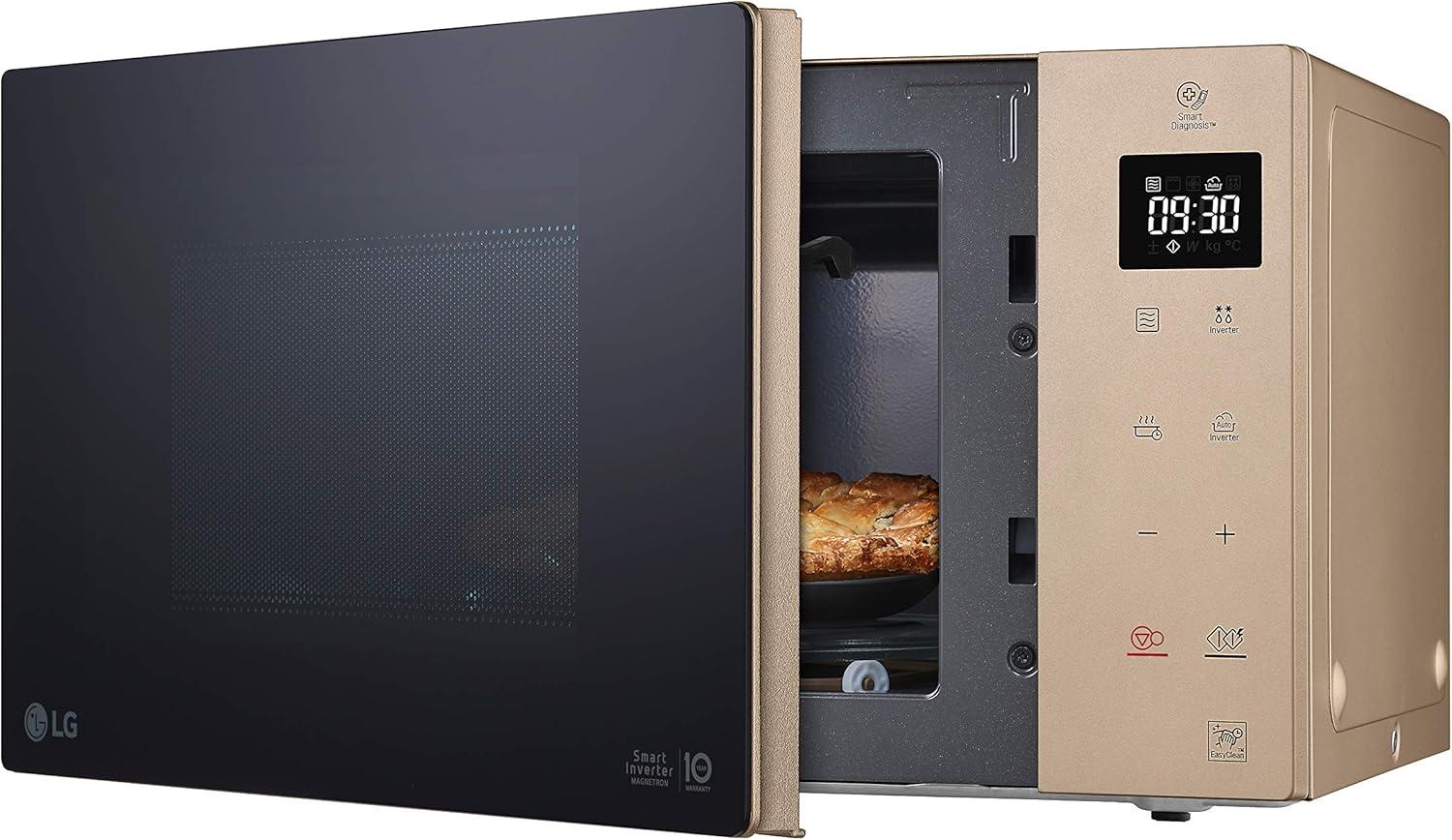 image:imageLG MH6565CPW Grill Smart Inverter Microondes 1 000 W Grill 900 W MicroGrill 1 450 W 25 litres de capacit cran LED Plateau Crispy Plateau intrieur 292 mm Noir matBlond Cendr