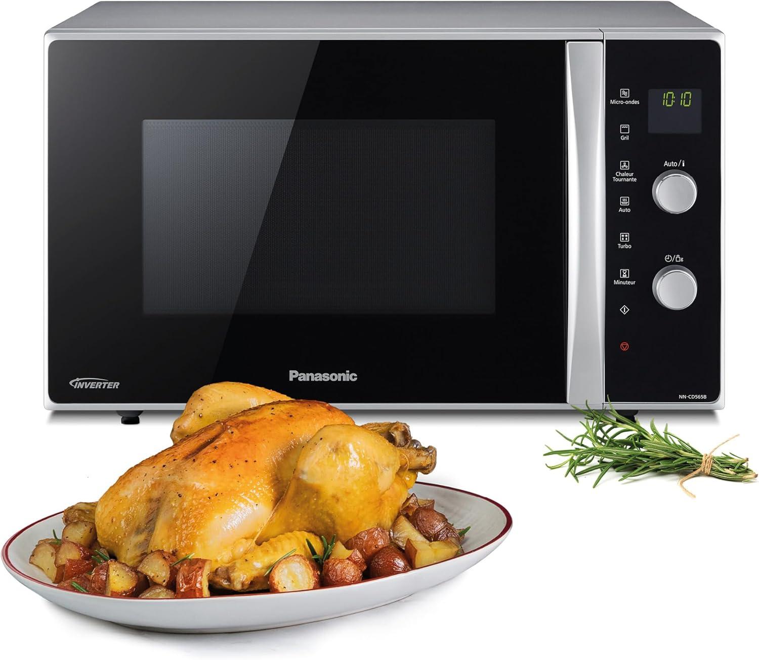image:imagePanasonic NNCD565BEPG Four 3 en 1 Combin 27 L Inverter Chaleur 100220C Gril Quartz 1300W Microondes 1000 W Plat Crispy Plateau tournant 34 cm Noir Version FRNoir