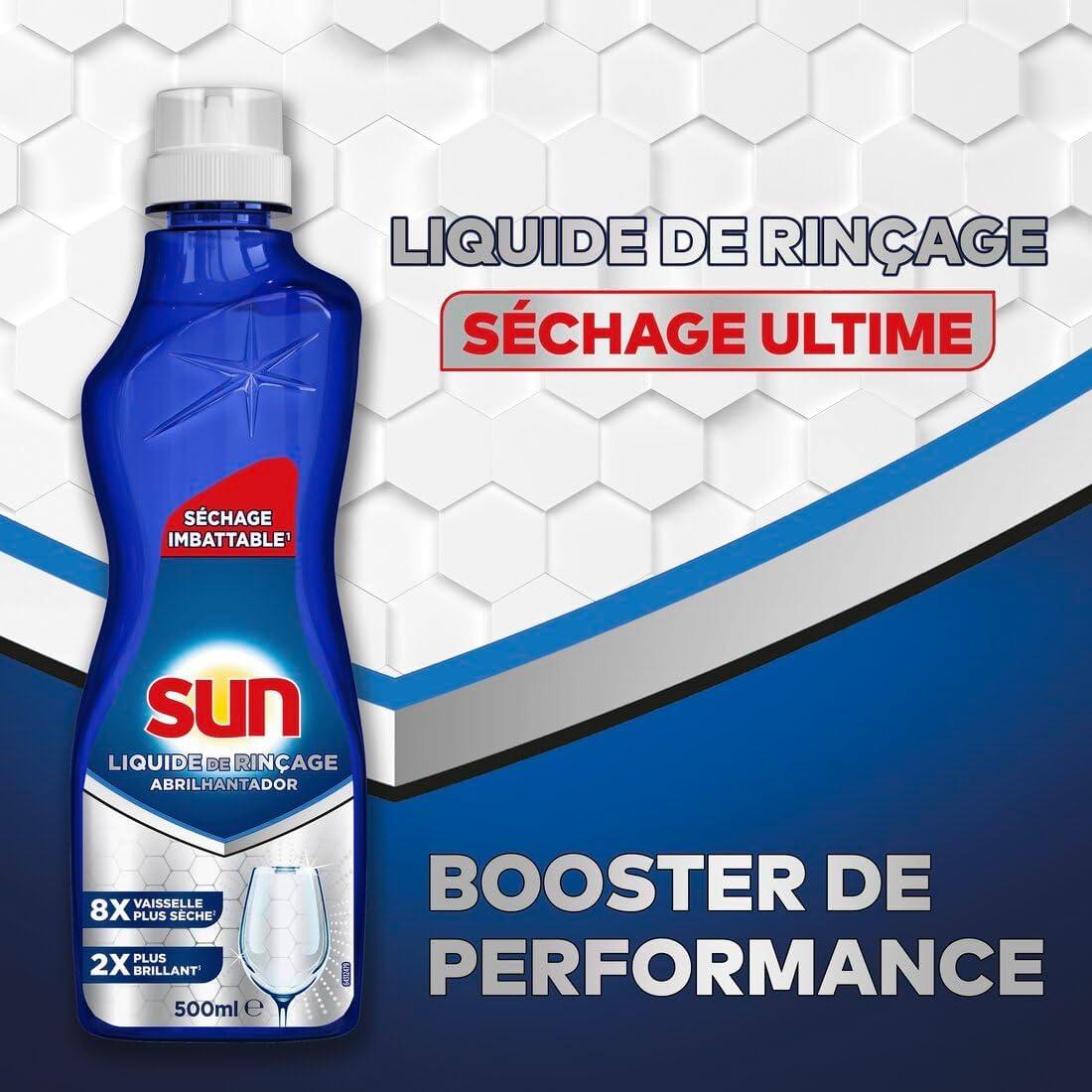 image:imageSun Liquide de Rinage LaveVaisselle Brillance parfaite 1L 2x plus de brillance prvient les dpts de calcaire sur la vaisselle500 ml Lot de 1