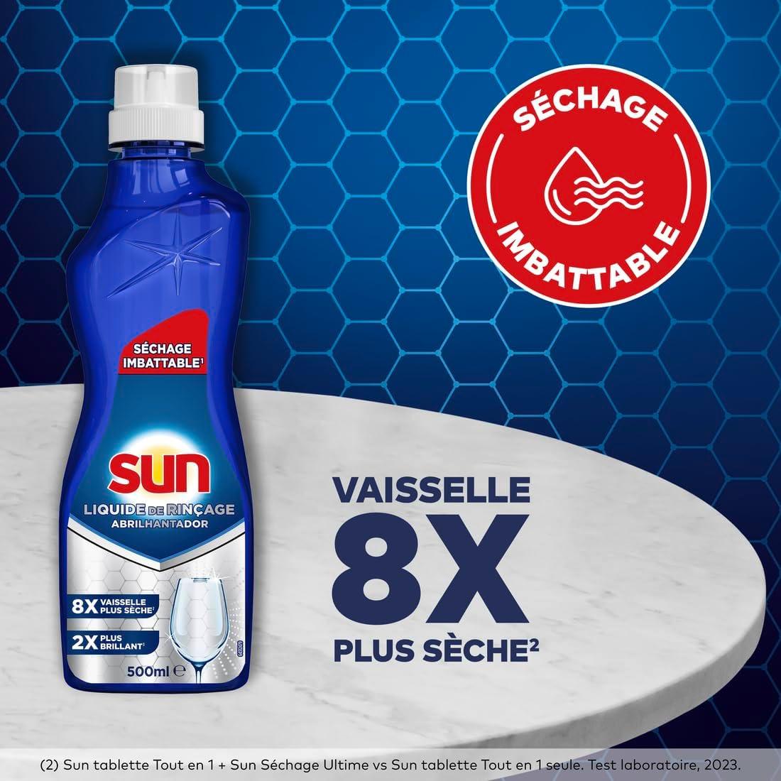 image:imageSun Liquide de Rinage LaveVaisselle Brillance parfaite 1L 2x plus de brillance prvient les dpts de calcaire sur la vaisselle500 ml Lot de 1