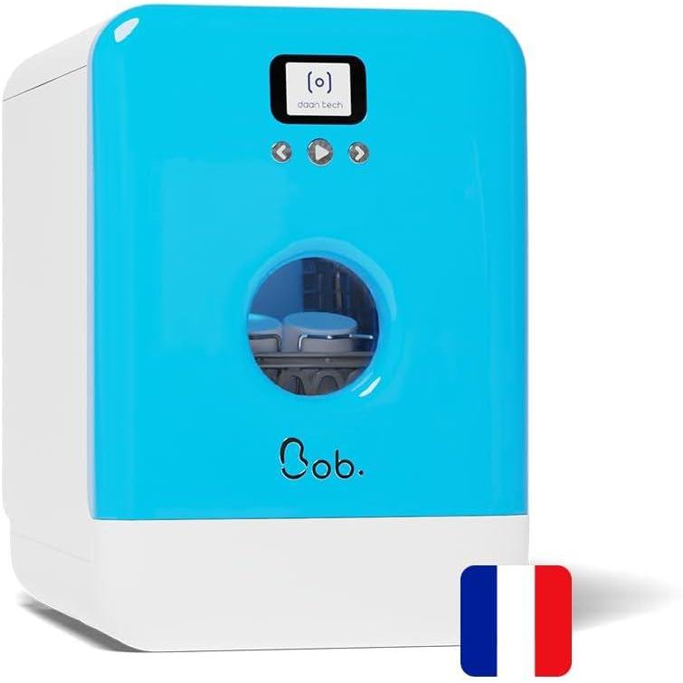 image:imageDAAN TECH Bob Lavevaisselle Compact 3 Couverts Encastrable Pose Libre Avec Rservoir Portable Schage Naturel Assiette 29 cm Origine France GarantieBlancbleu