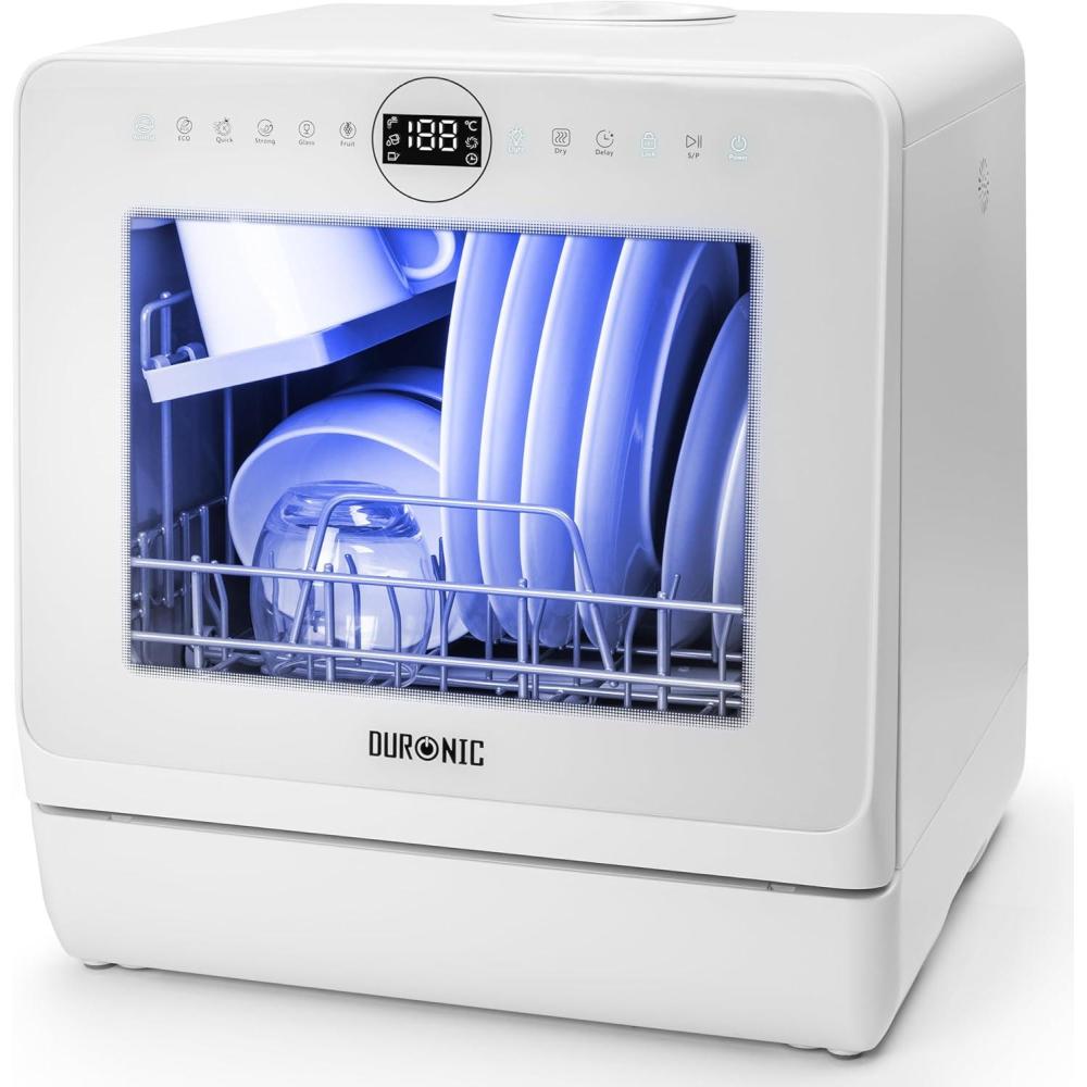 image:imageDuronic DW5 BK Lavevaisselle de table 950W lave vaisselle posable portable compact gain de place pour petite cuisine 7 programmes de lavage schage efficace pratiqueDw5 We