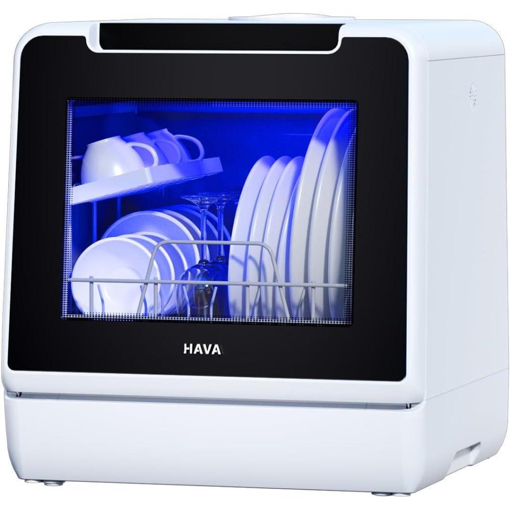 image:imageHAVA mini lave vaisselle nouveau modle amlior 2024 8 programmes de lavage lavevaisselle portable avec scurit enfant et fonction de dmarrage diffr rservoir deau de 5 L