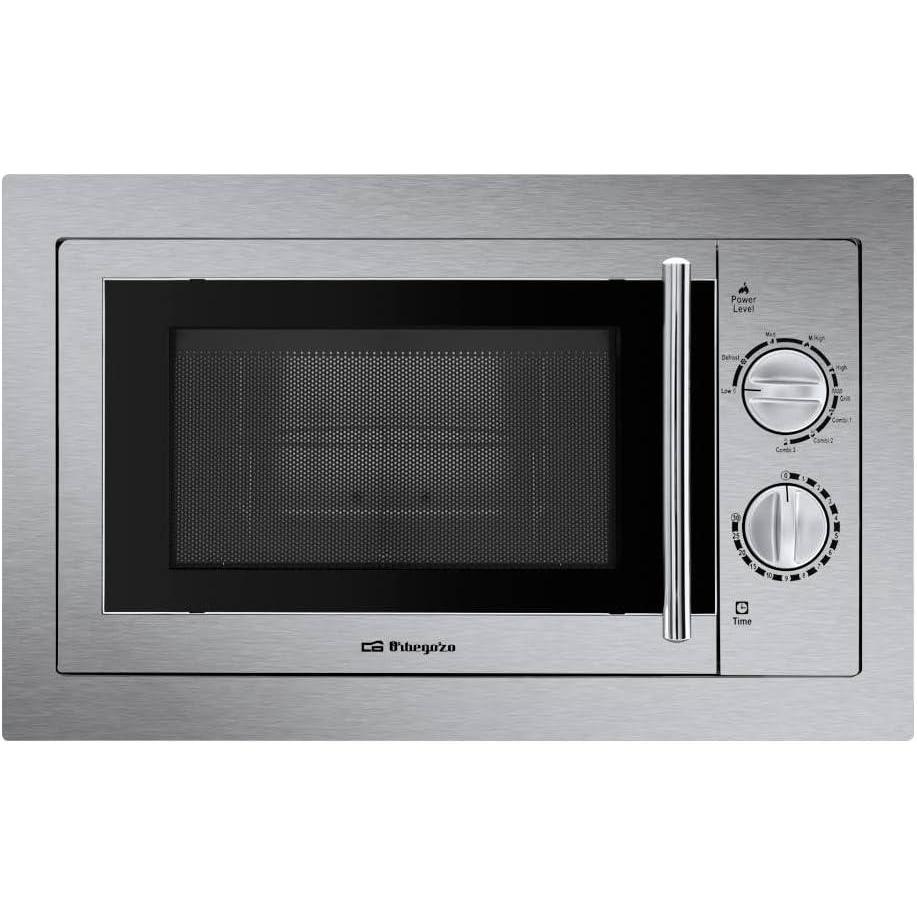 image:imageOrbegozo MIG2033 encastrable Full INOX capacit de 20 litres 9 niveaux puissance du microondes de 800 W et du grill de 1000 W acier gris