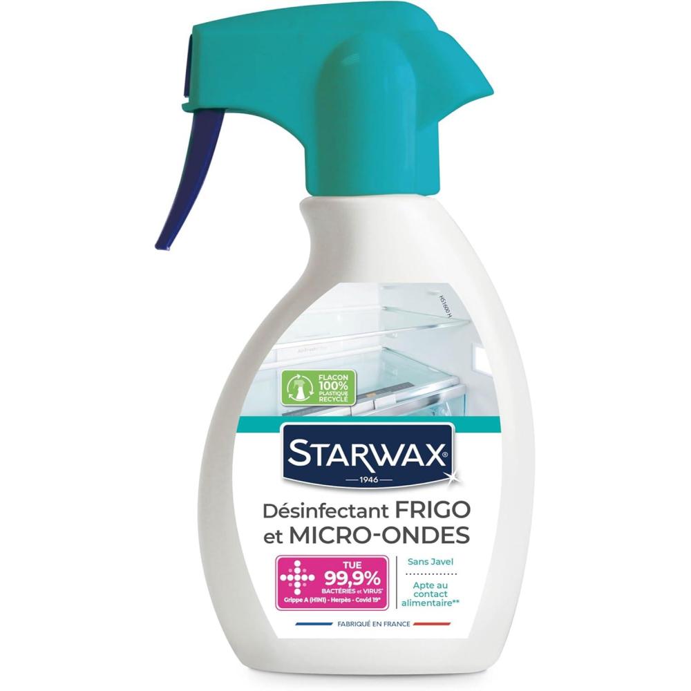 image:imageSTARWAX Dsinfectant frigo et microondes Sans javel Apte au contact alimentaire Tue 999 des bactries et virus Fabriqu en France 250mlFrigo 250 ml