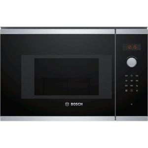 Bosch BEL523MS0 Série 4 – Micro-ondes intégrable – 60 x 38 cm – 5 puissances – 20L – Inox(20 litres I avec grill I Noir/Inox)