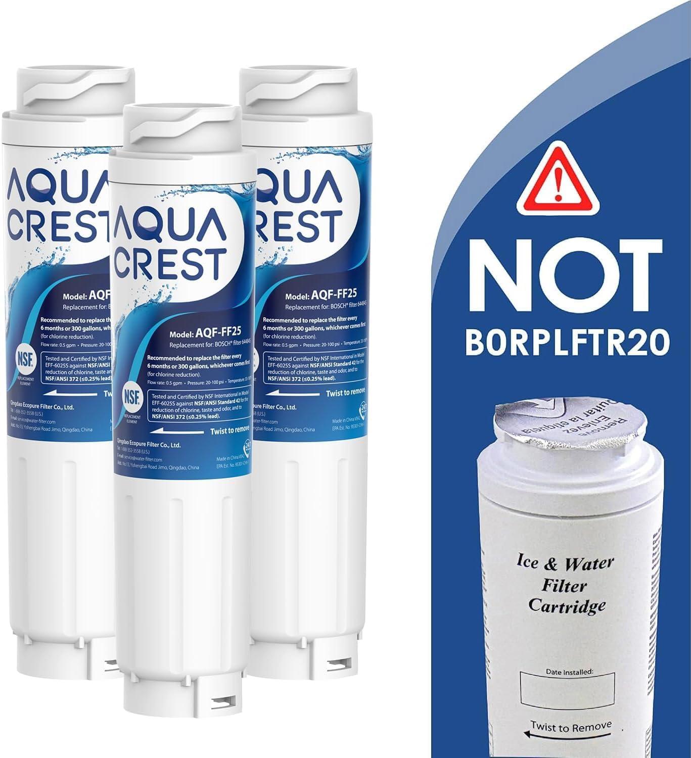 image:imageAQUACREST 644845 Filtre Eau pour Rfrigrateur Compatible avec Bosch UltraClarity 644845 9000194412 9000077104 740560 Haier 0060820860 0060218743 33 Unit Lot de 1