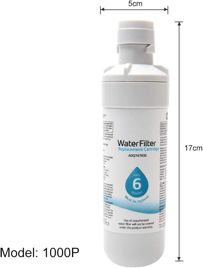 image:imageFiltre eau de rechange LT1000P pour rfrigrateur avec lment filtrant compatible avec Kenmore 9980 convient pour les rfrigrateurs porte franaise et cte cte blanc 1 piceBlanc 1 Pice