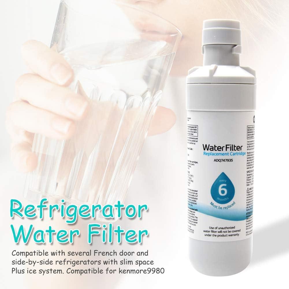 image:imageFiltre eau de rechange LT1000P pour rfrigrateur avec lment filtrant compatible avec Kenmore 9980 convient pour les rfrigrateurs porte franaise et cte cte blanc 1 piceBlanc 1 Pice