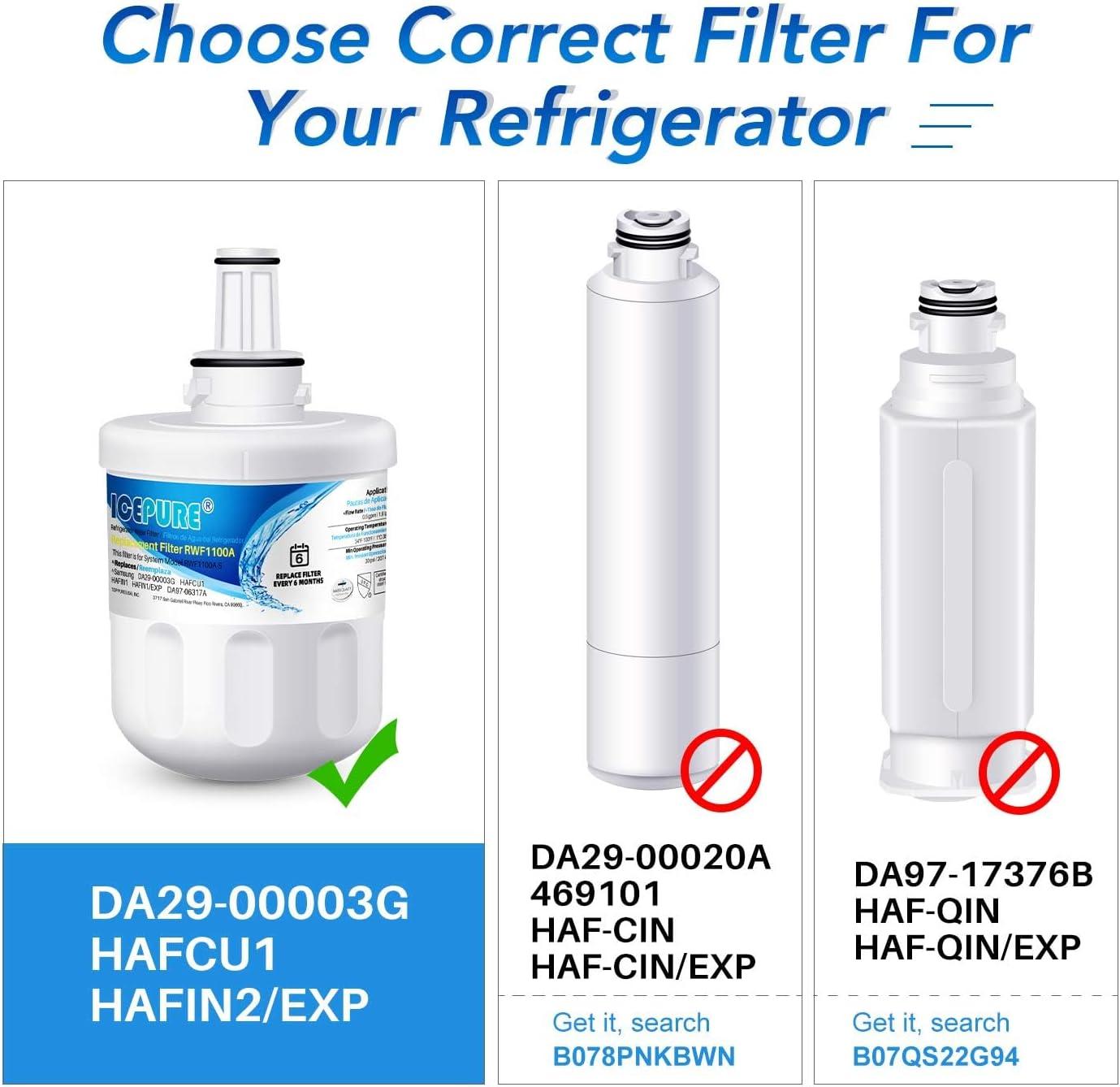 image:imageICEPURE Filtre eau pour rfrigrateur Compatible Avec Samsung DA2900003F DA2900003G Aqua Pure Plus Hafin DA2900003B DA2900003A DA9706317A RFC1100A 3 pices RWF1100A facture disponible2 Unit Lot de 1
