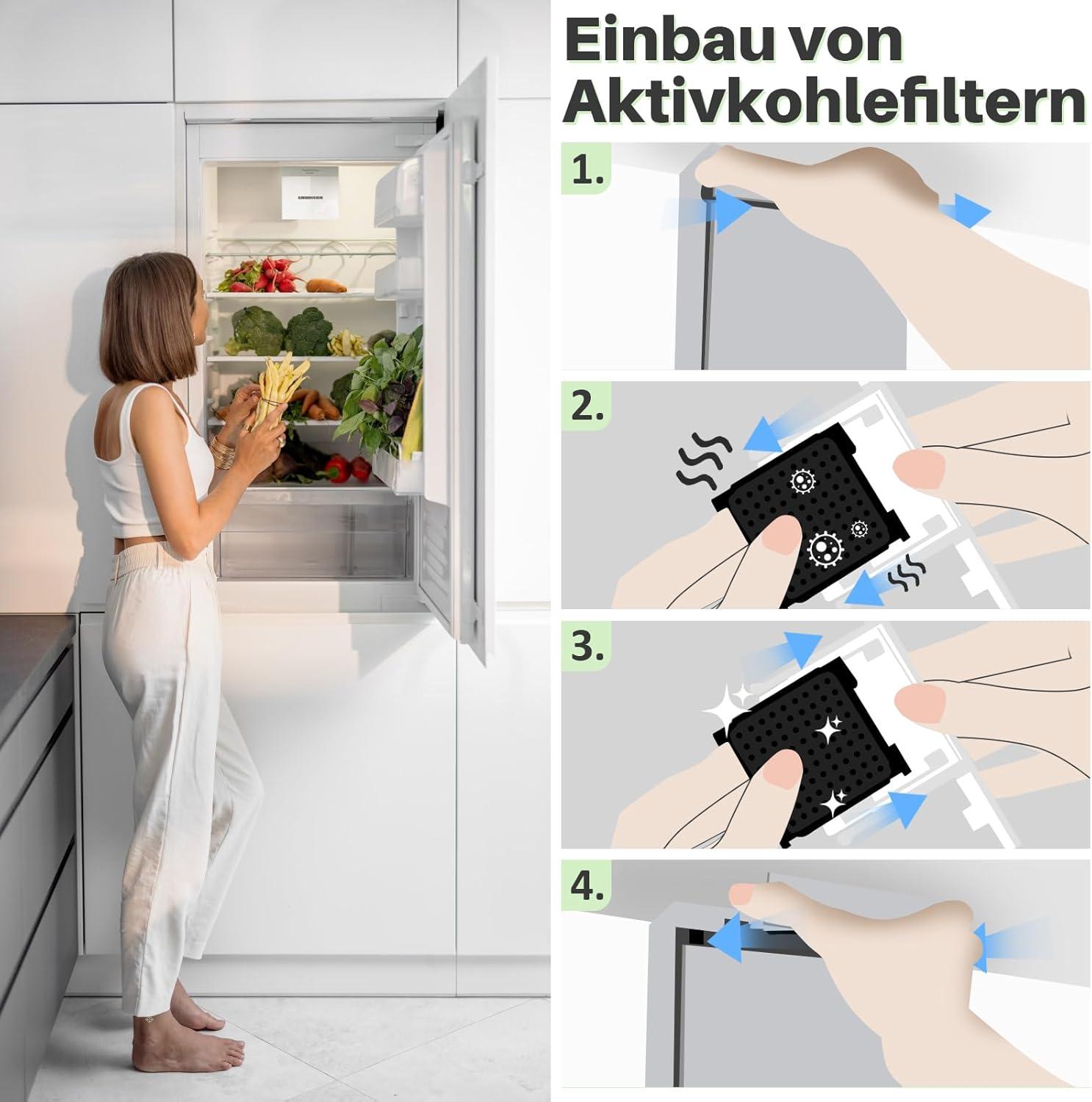 image:imageLot de 2 filtres charbon actif pour rfrigrateur Liebherr 9096989 9882460 988246000 Fresh Air 744002100 avec charbon actif pour rfrigrateurs trou carr noir 2 picesNoir Lot de 4