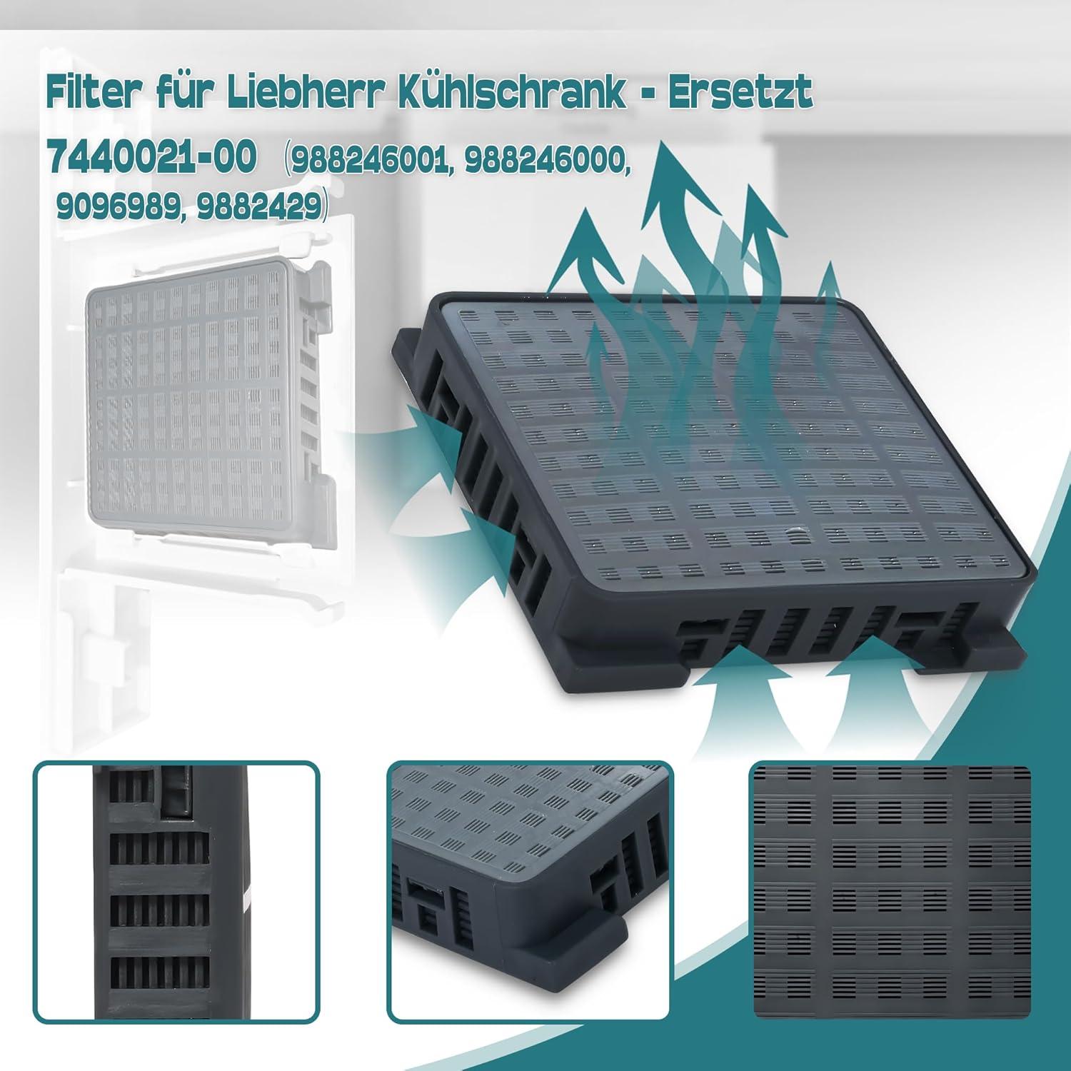 image:imageLot de 4 filtres charbon actif pour rfrigrateurs Liebherr 9096989 9882460 9882429 988246000 Fresh Air pour rfrigrateurs Liebherr 744002100