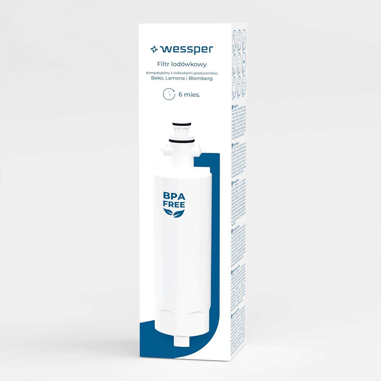 image:imageWessper 4874960100 Filtre eau du rfrigrateur pour Beko 4874960100 4394650100 9256712 SBS4K srie GNE Blomberg IWD1004ET Grundig 487960000 srie GSN Lamona LAM6100 HJA6110 Lot de 21 Unit Lot de 1