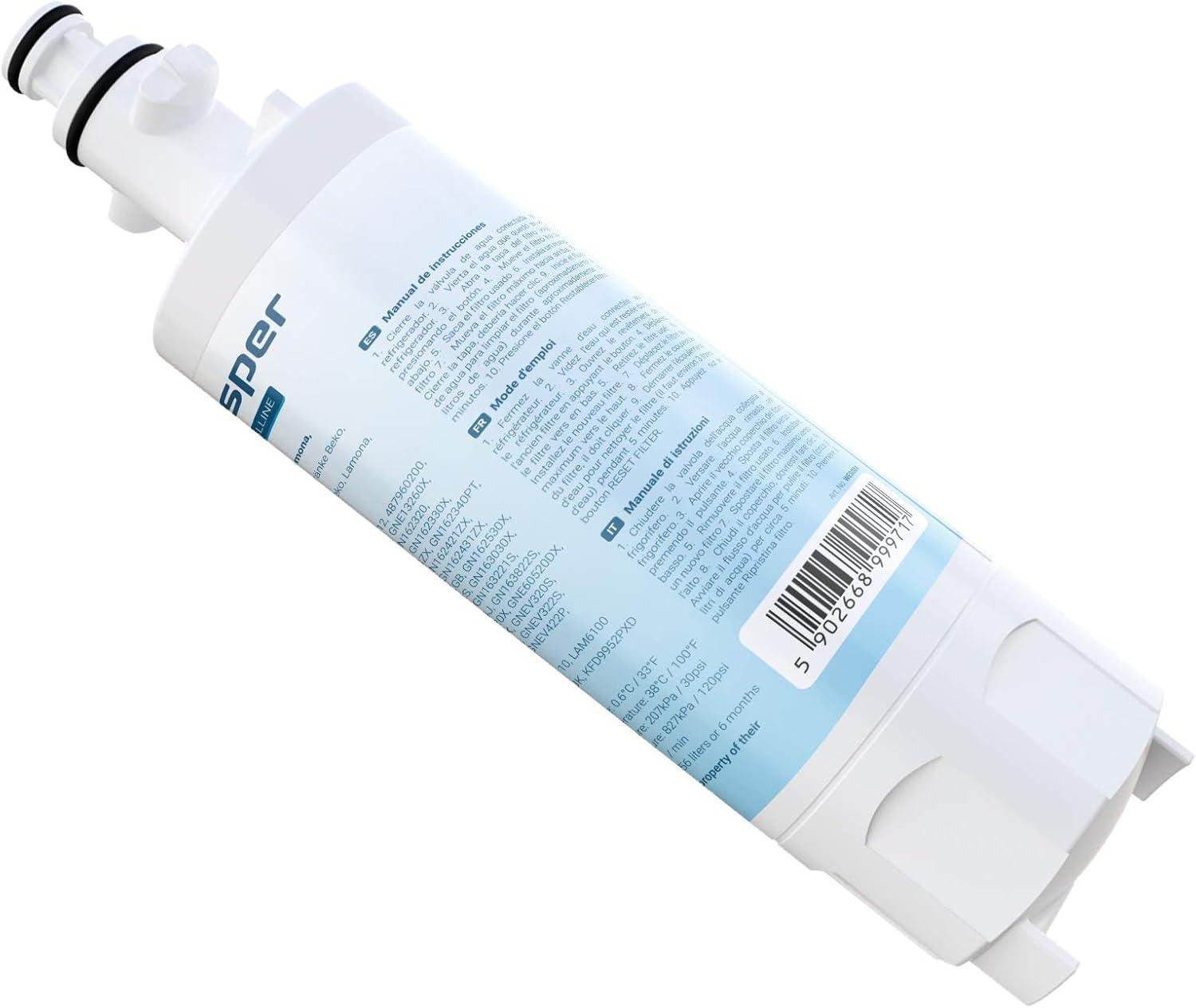 image:imageWessper 4874960100 Filtre eau du rfrigrateur pour Beko 4874960100 4394650100 9256712 SBS4K srie GNE Blomberg IWD1004ET Grundig 487960000 srie GSN Lamona LAM6100 HJA6110 Lot de 22 Unit Lot de 1