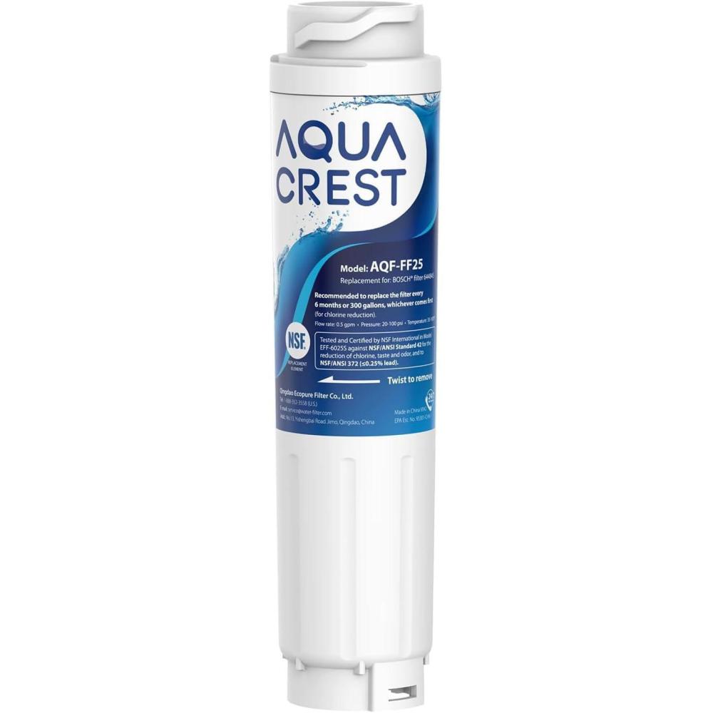 image:imageAQUACREST 644845 Filtre Eau pour Rfrigrateur Compatible avec Bosch UltraClarity 644845 9000194412 9000077104 740560 Haier 0060820860 0060218743 31 Unit Lot de 1