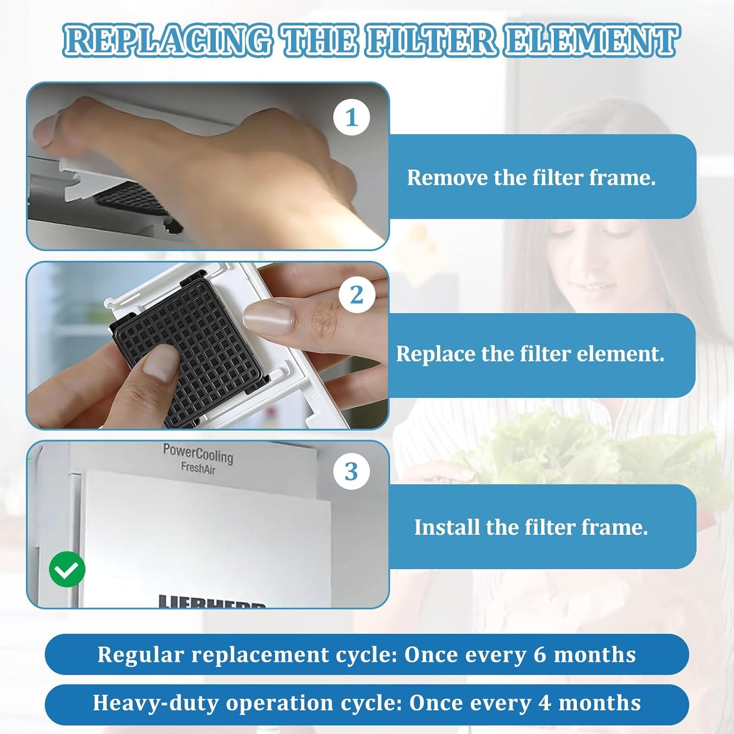 image:image3 articles Filtres Charbon Actif pour Rfrigrateur Liebherrcompatible Liebherr Filtre Air FraisPour les Rfrences 9096989 988246000 988246001744002100Filtre de Rechange pour Rfrigrateur