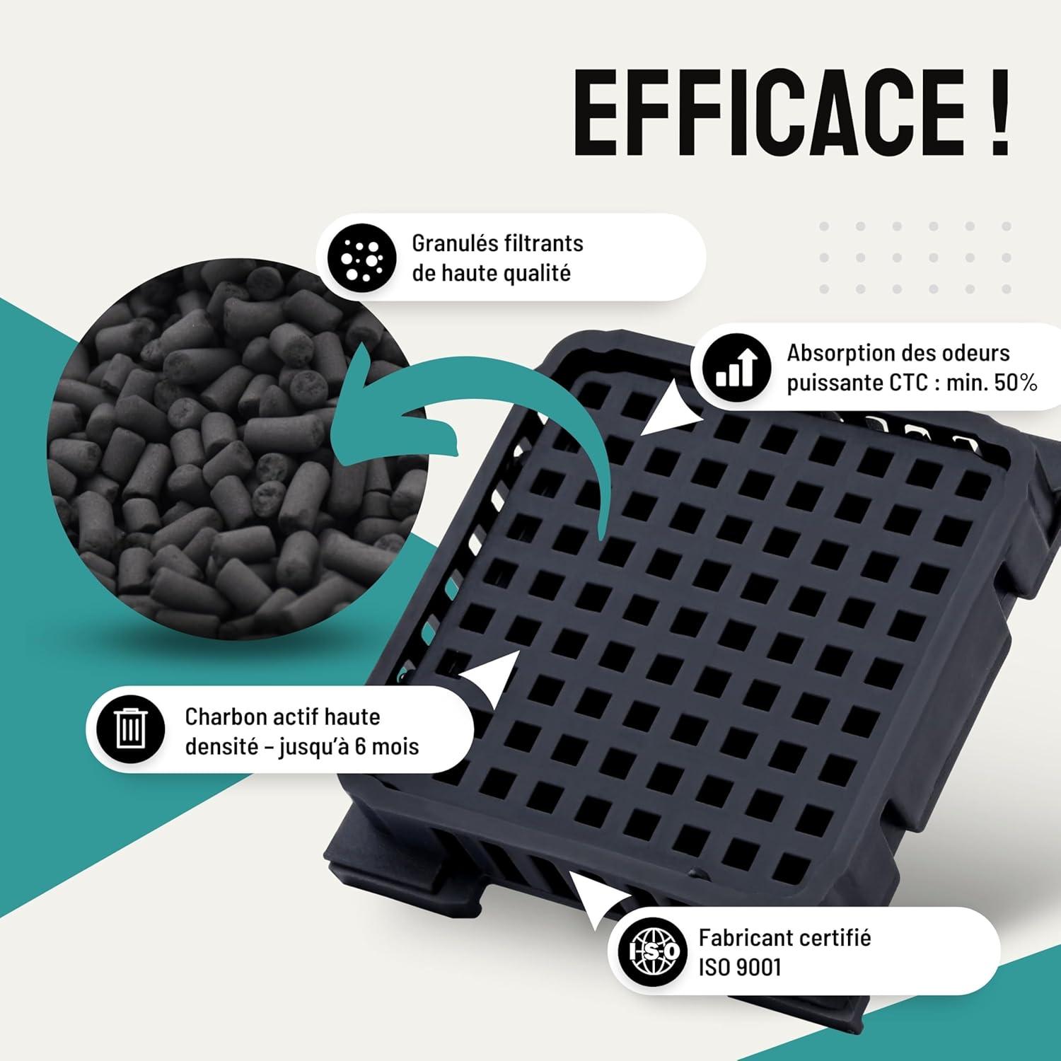 image:imageFresh Air Lot de 4 filtres charbon actif pour rfrigrateur Liebherr 9096989 9882460 988246000 et 744002100
