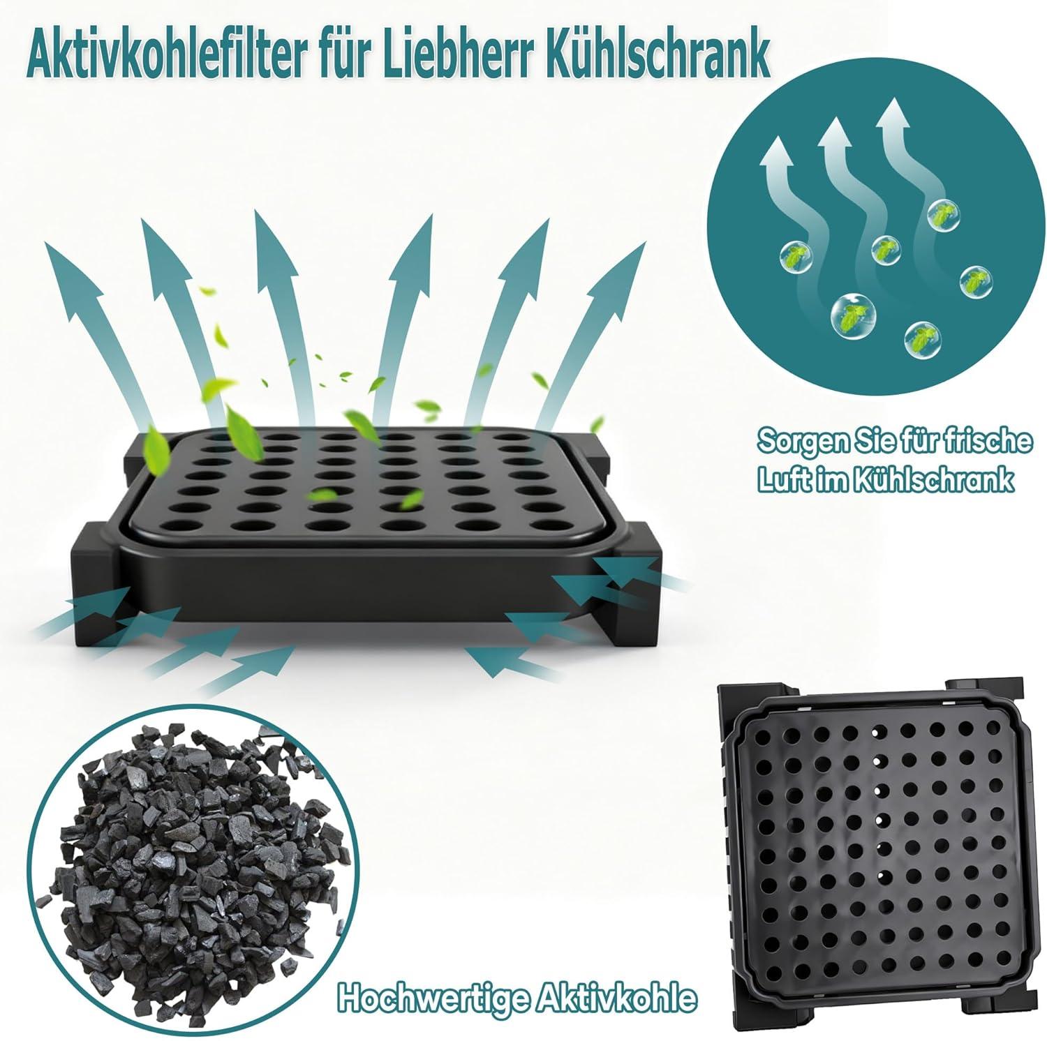 image:imageLot de 4 filtres air Fresh Air pour rfrigrateur Liebherr 9096989 9882460 9882429 988246000 988246001 Filtre charbon actif de rechange pour 744002100 Filtre air pour rfrigrateur