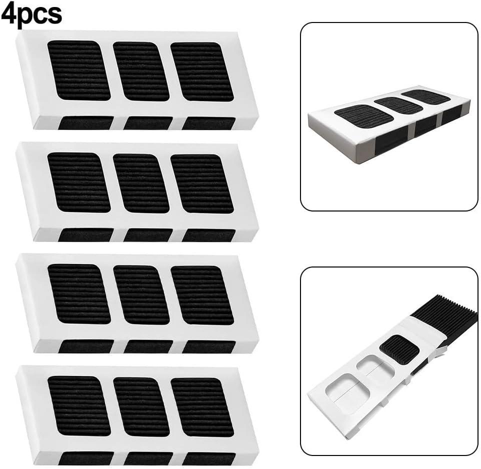 image:imageLot de 4 filtres air de rechange charbon actif pour rfrigrateur compatibles avec les modles 242047805 4582822 et 5303918847 liminateur pour le stockage des aliments frais