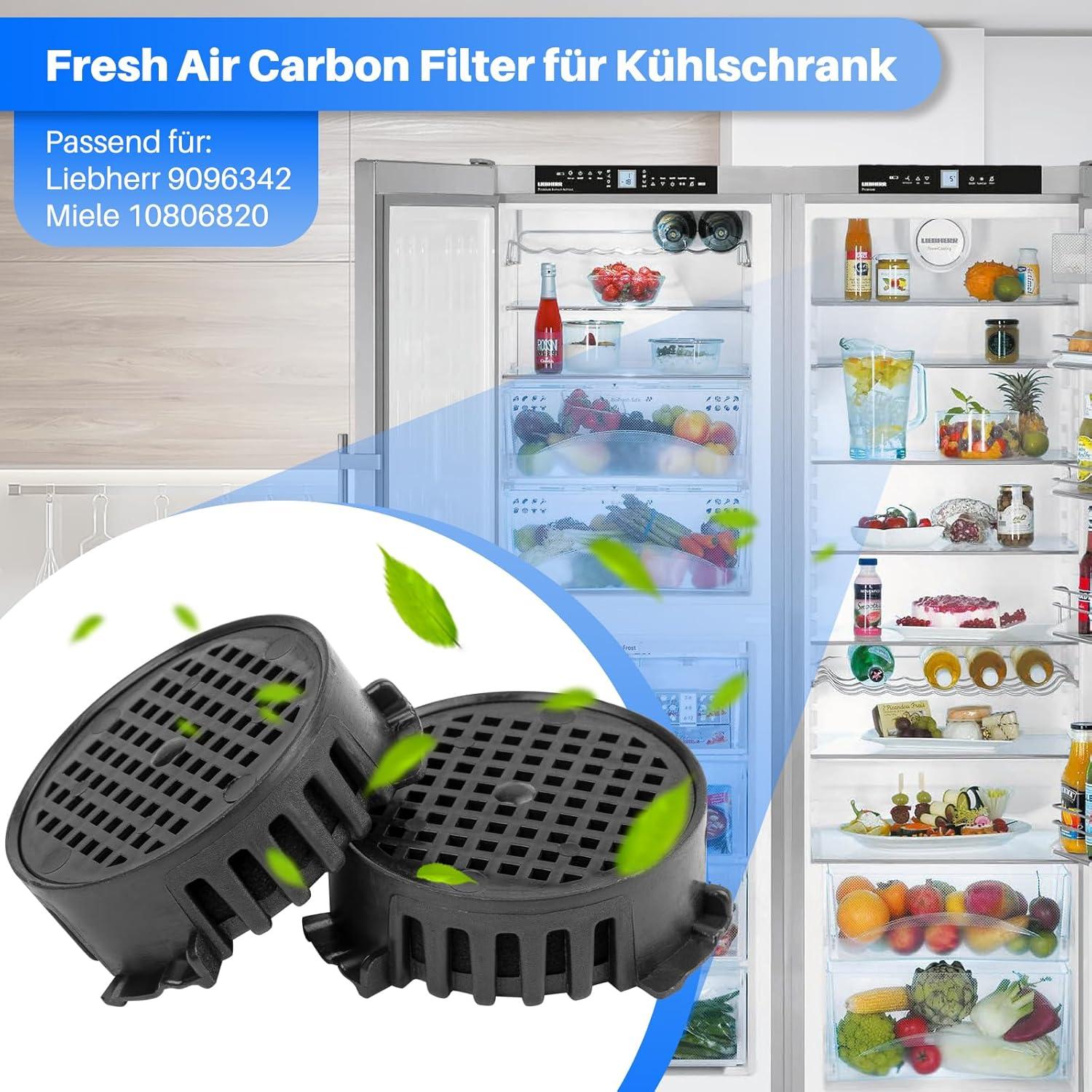 image:imagePack de 4 filtres charbon actif pour rfrigrateur Liebherr 9096342 9881116 filtre air frais pour Miele 10806820 filtre charbon rond 45 mm