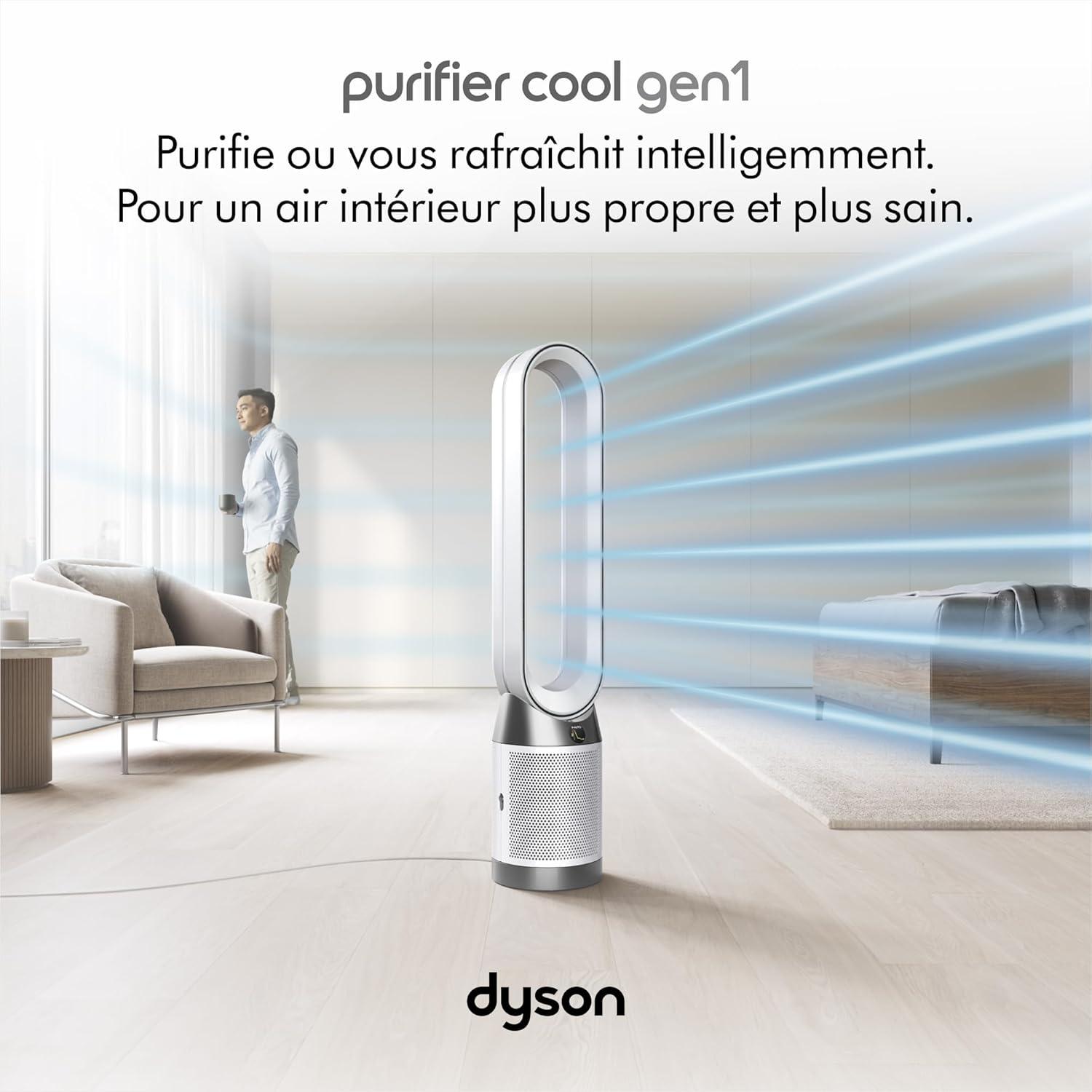image:imageDyson Purifier Cool Gen1 Purificateur dair et ventilateur TP10 purification puissante flux dair rafrachissant BlancTP10 Dyson
