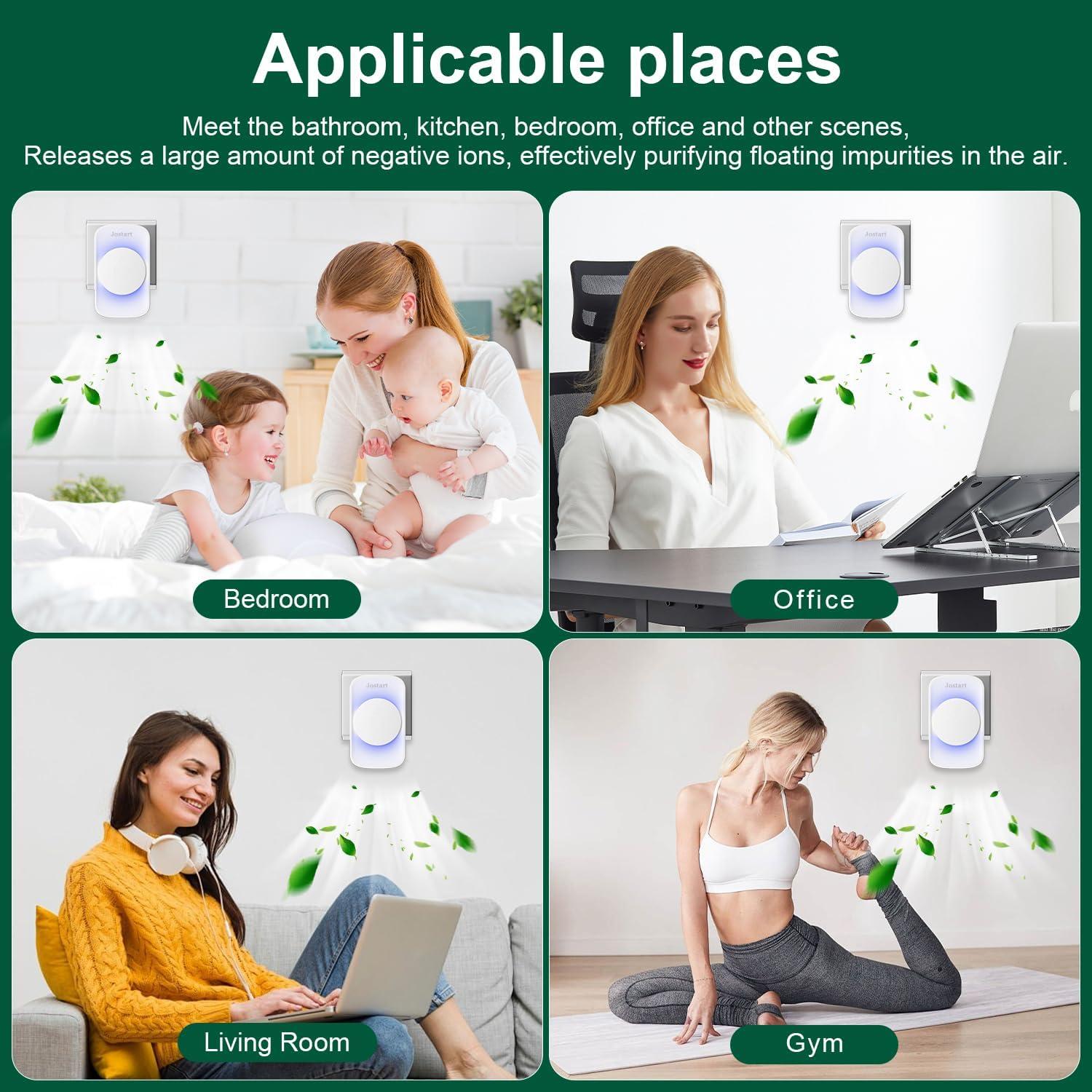 image:imageIonisateur Filtre Air Appartement lot de 3 Purificateurs Dair Silencieux Salle Fumeurs Petite Pice Pour Fume Animaux Domestiques Formaldhyde et Odeurs
