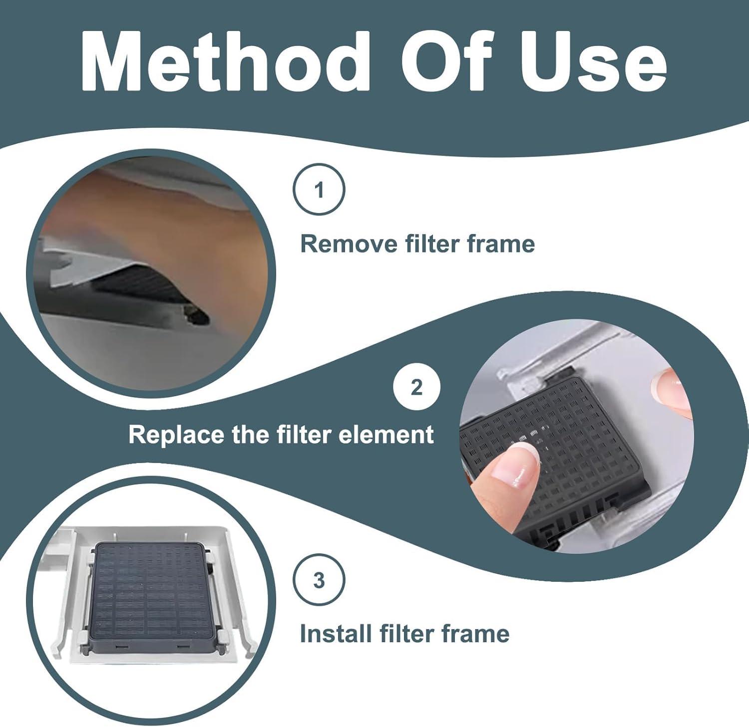 image:imageLot de 2 Filtres Charbon Actif Fresh Air pour Rfrigrateur 9096989 9882460 988246000 Filtre Remplacement Purification pour Fonction FreshAir AntiOdour 425 x 425 x 96 mm