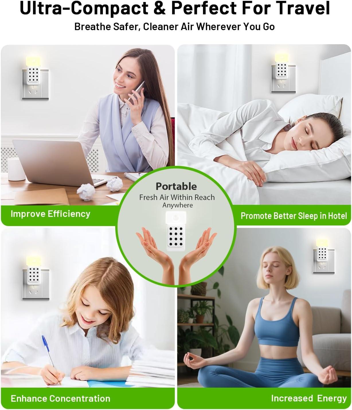 image:imagePurificateur dAir 1Pcs Dayear Plugin Negative Ion Purifier avec Capteur de Mouvement Mini Air Purifier Purificateur Ioniseur dAir pour ChambreMaisonSalonChambre dAnimaux