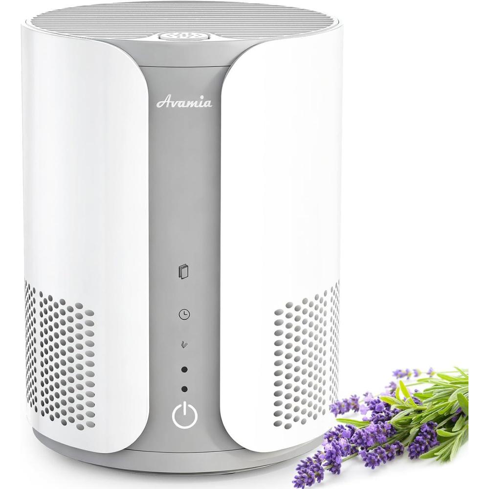 image:imageAvamia Purificateur dair avec filtre HEPA H13 diffuseur daromathrapie 3 vitesses filtre air silencieux 22 dB pour liminer la fume le pollen les poils danimaux et les pellicules blanc