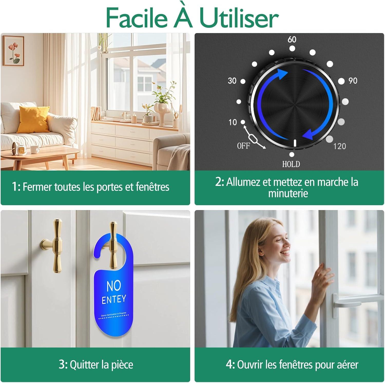 image:imageGnrateur dOzone Redagod 48000 mgh Purificateur Dair Commercial Industriel ioniseur dAir Purificateur dAir lOzone liminateur DOdeurs 0120 Minuterie Pour Bureau Chambre Voitures Htel