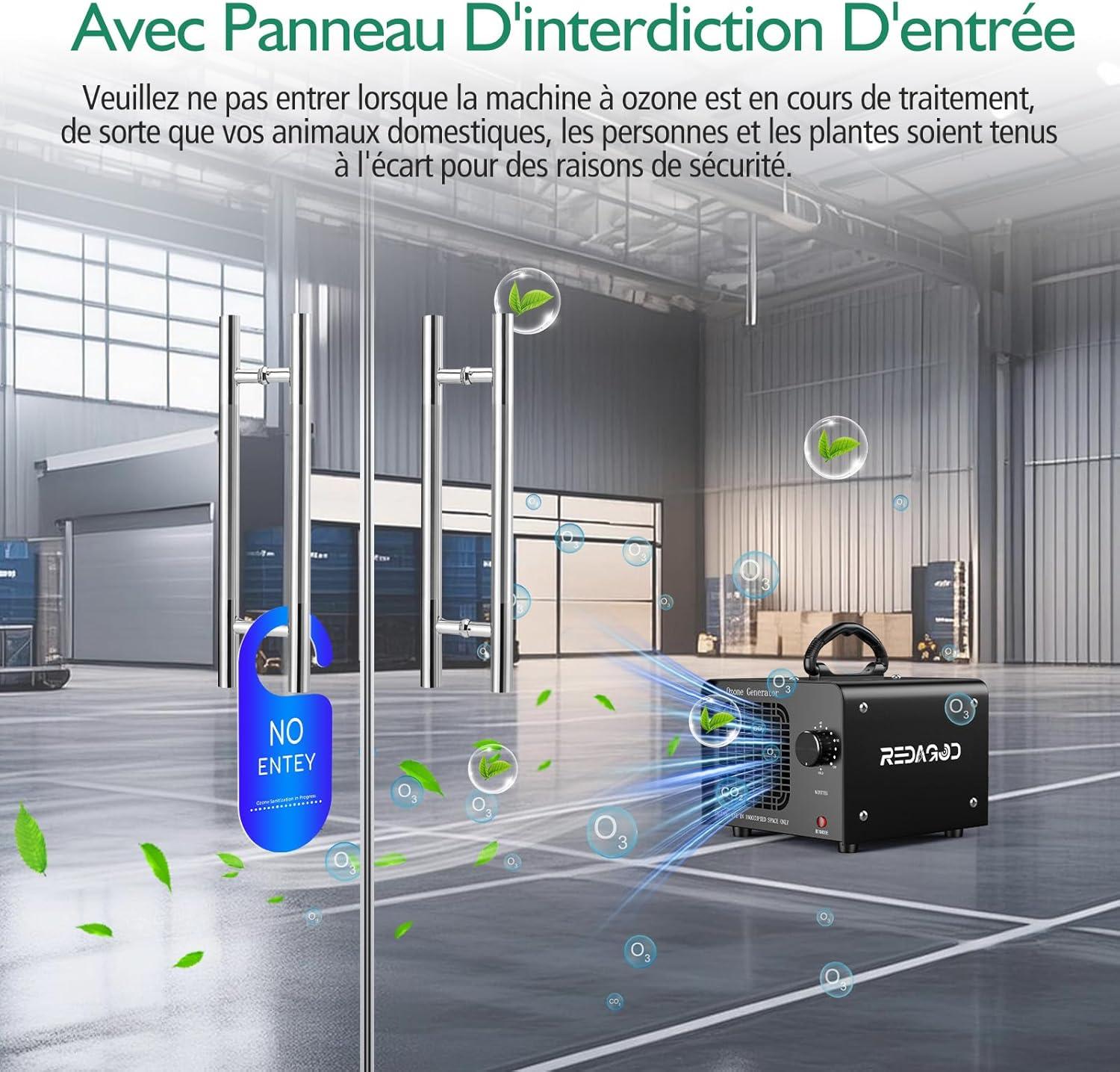 image:imageGnrateur dOzone Redagod 48000 mgh Purificateur Dair Commercial Industriel ioniseur dAir Purificateur dAir lOzone liminateur DOdeurs 0120 Minuterie Pour Bureau Chambre Voitures Htel