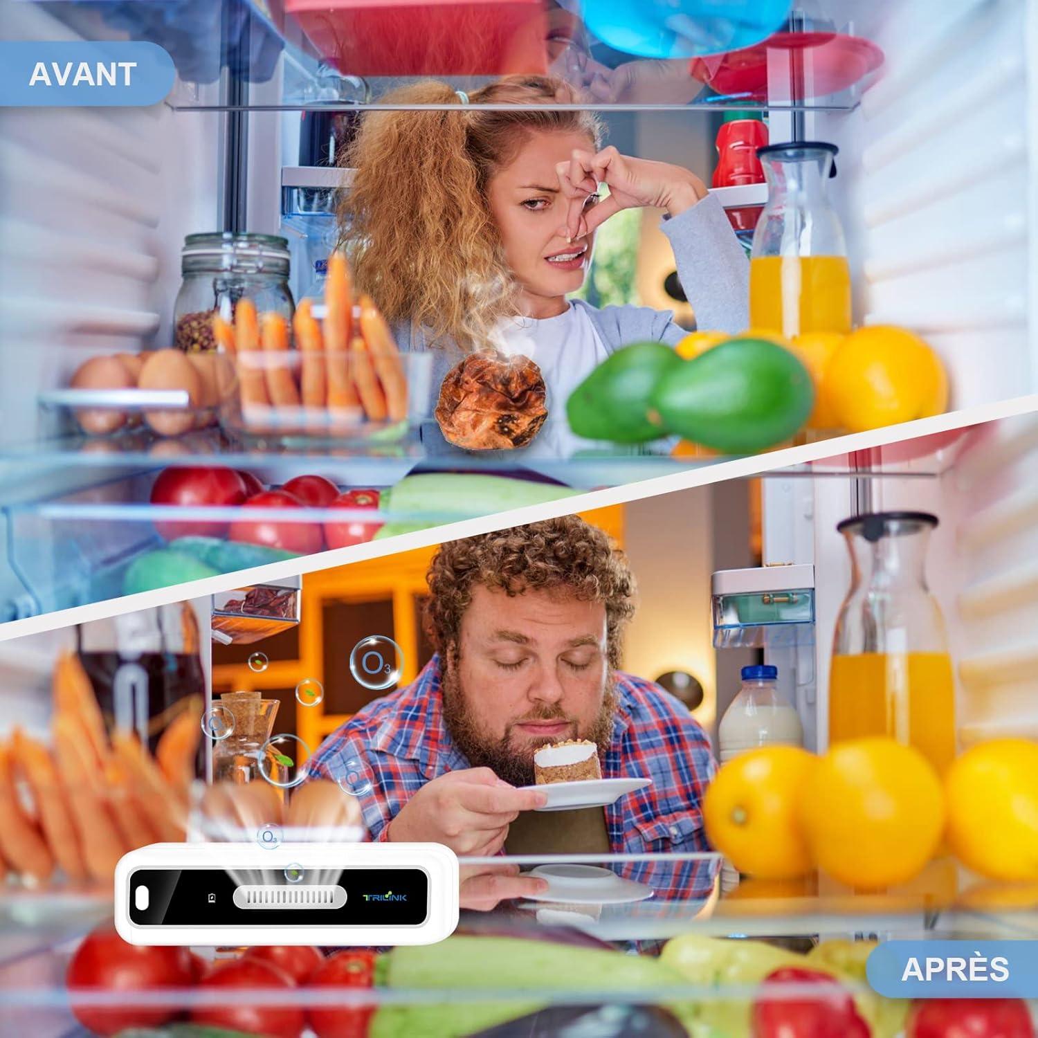 image:imageMini USB Dsodorisant Frigo Affichage LED Ozone Generateur Purificateur Dair Anti Odeur Frigo Absorbeur dodeur Destructeur dodeur pour rfrigrateur Armoire Placard Chaussures VoiturePremium