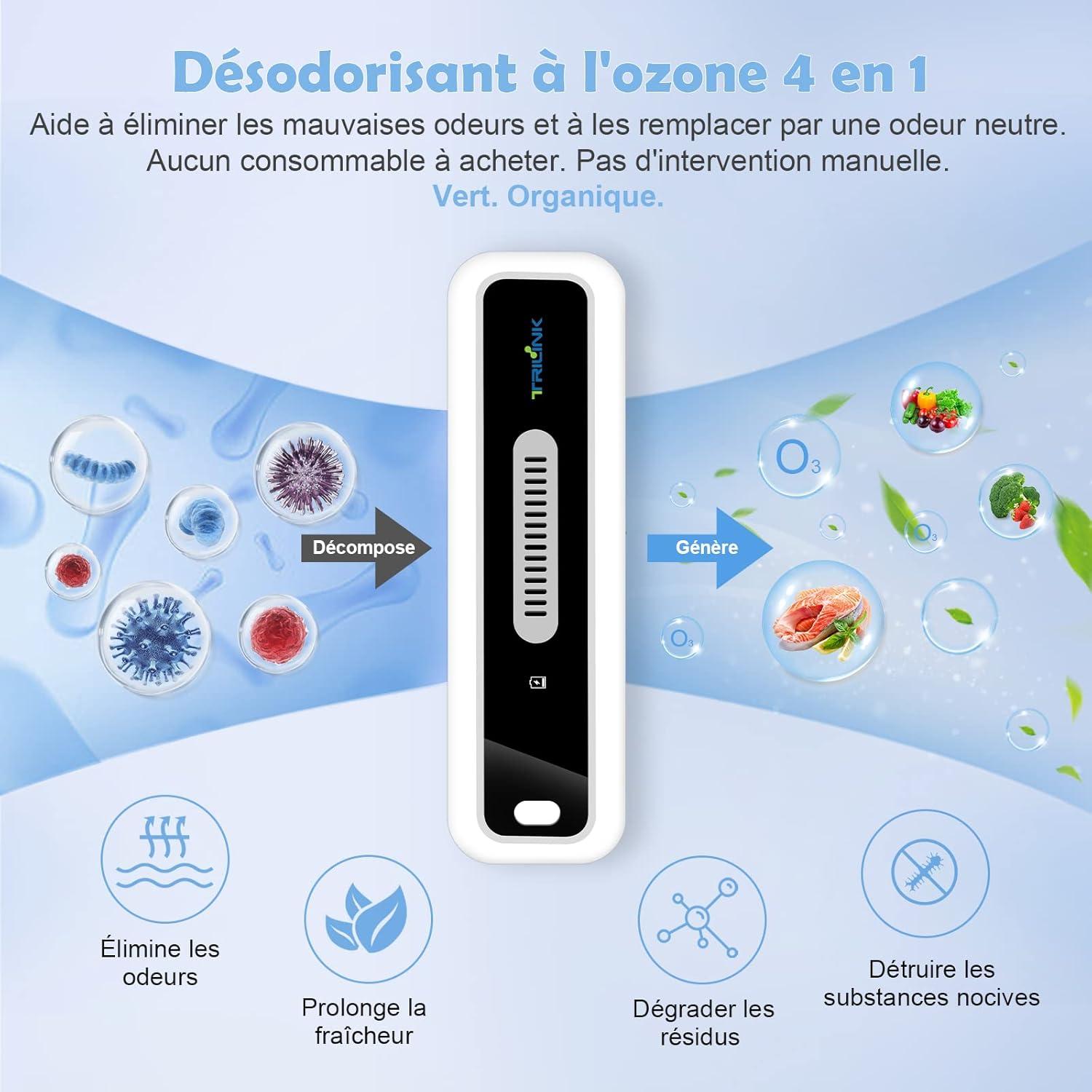 image:imageMini USB Dsodorisant Frigo Affichage LED Ozone Generateur Purificateur Dair Anti Odeur Frigo Absorbeur dodeur Destructeur dodeur pour rfrigrateur Armoire Placard Chaussures VoiturePremium