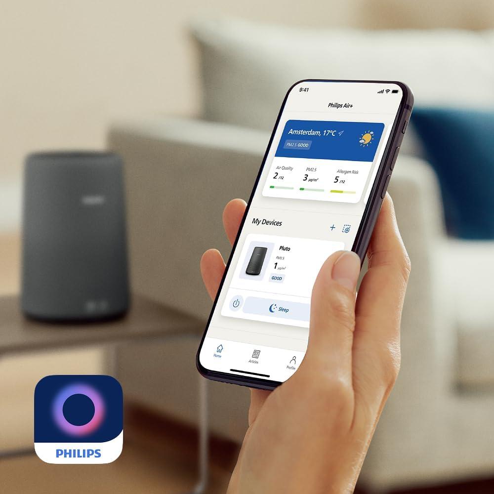 image:imagePhilips Filtre de remplacement pour purificateur dair Charbon Actif et Prfiltre dure de vie de 12 Mois Compatible avec AC0850 Protge du pollen poussires squames animales et gaz FY029330Filtre de rechange AC0830