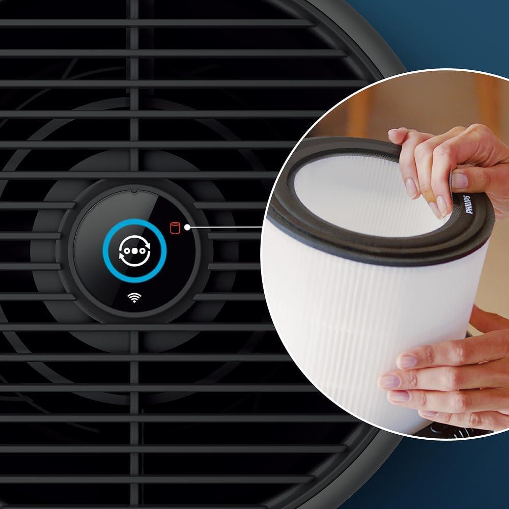 image:imagePhilips Filtre de remplacement pour purificateur dair Charbon Actif et Prfiltre dure de vie de 12 Mois Compatible avec AC0850 Protge du pollen poussires squames animales et gaz FY029330Filtre de rechange AC0830