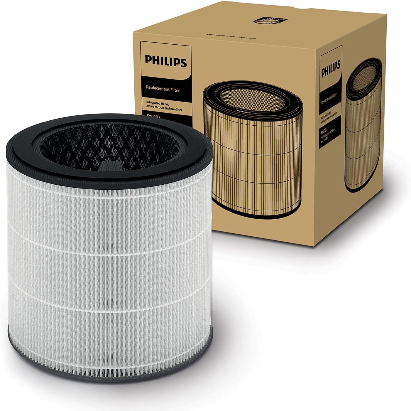 image:imagePhilips Filtre de remplacement pour purificateur dair Charbon Actif et Prfiltre dure de vie de 12 Mois Compatible avec AC0850 Protge du pollen poussires squames animales et gaz FY029330Filtre de rechange AC0830