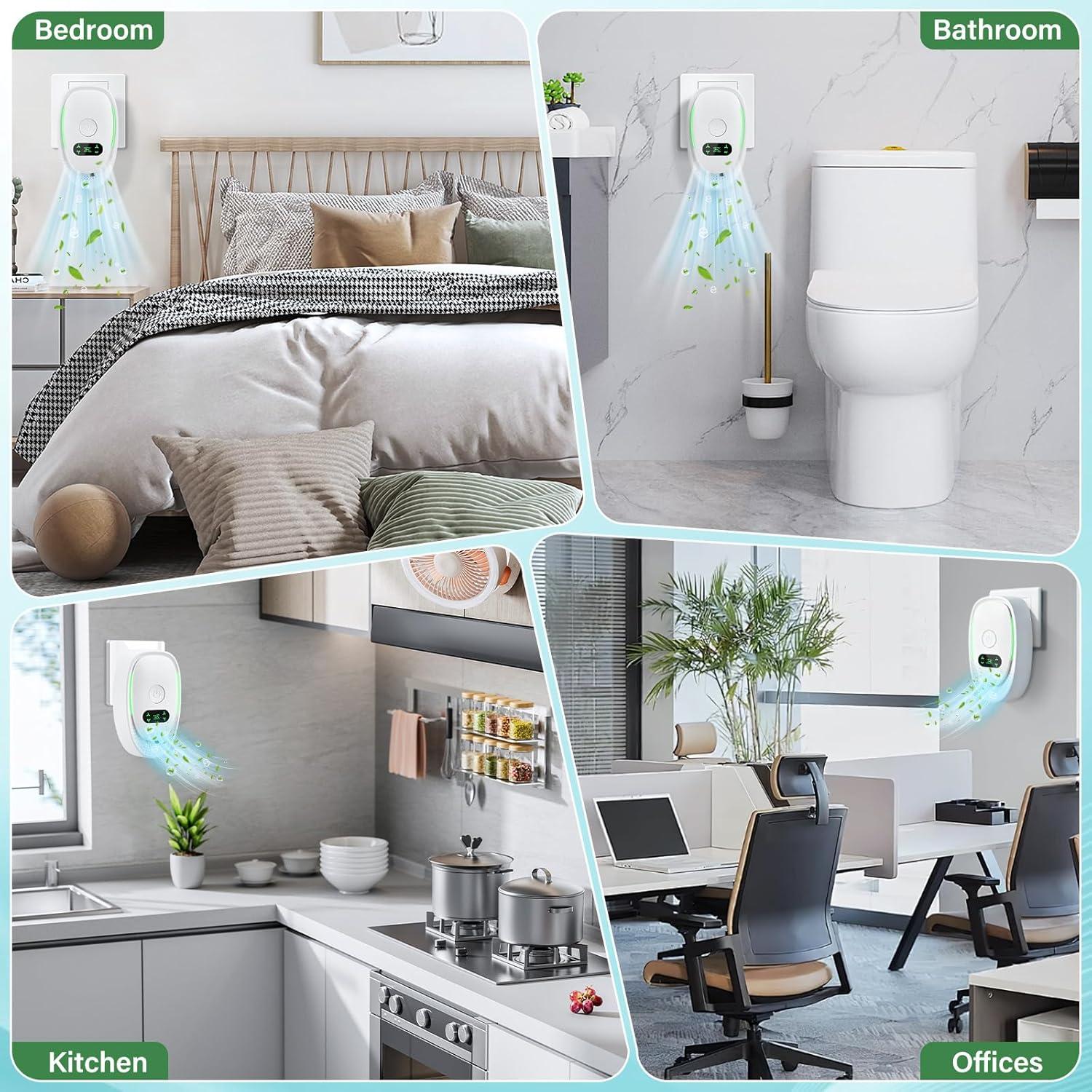 image:imagePurificateur dair Purificateur dAir IonisatorPurificateur dair Plug In Pack de 4Mini ioniseur portable pour la maisonPurificateur dair ions ngatifs enfichables pour bureauchambresalle de